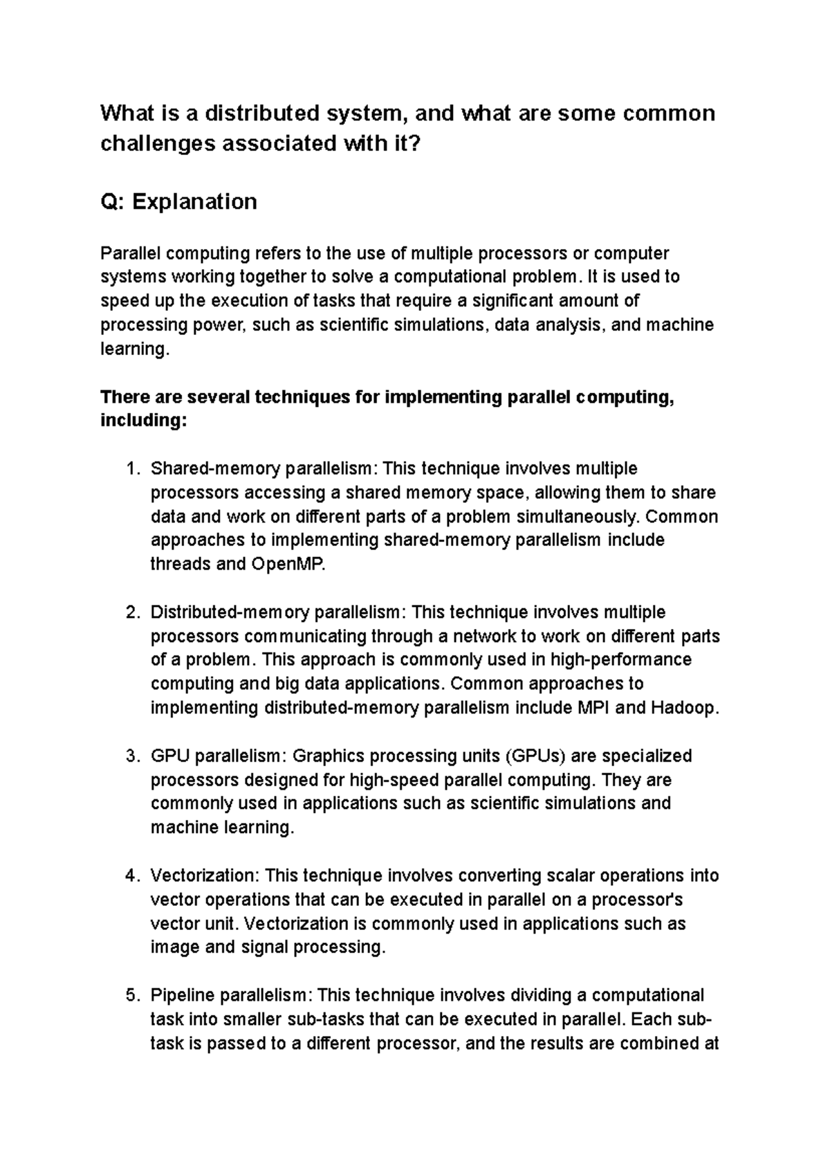 What is a distributed system, and what are some common challenges ...