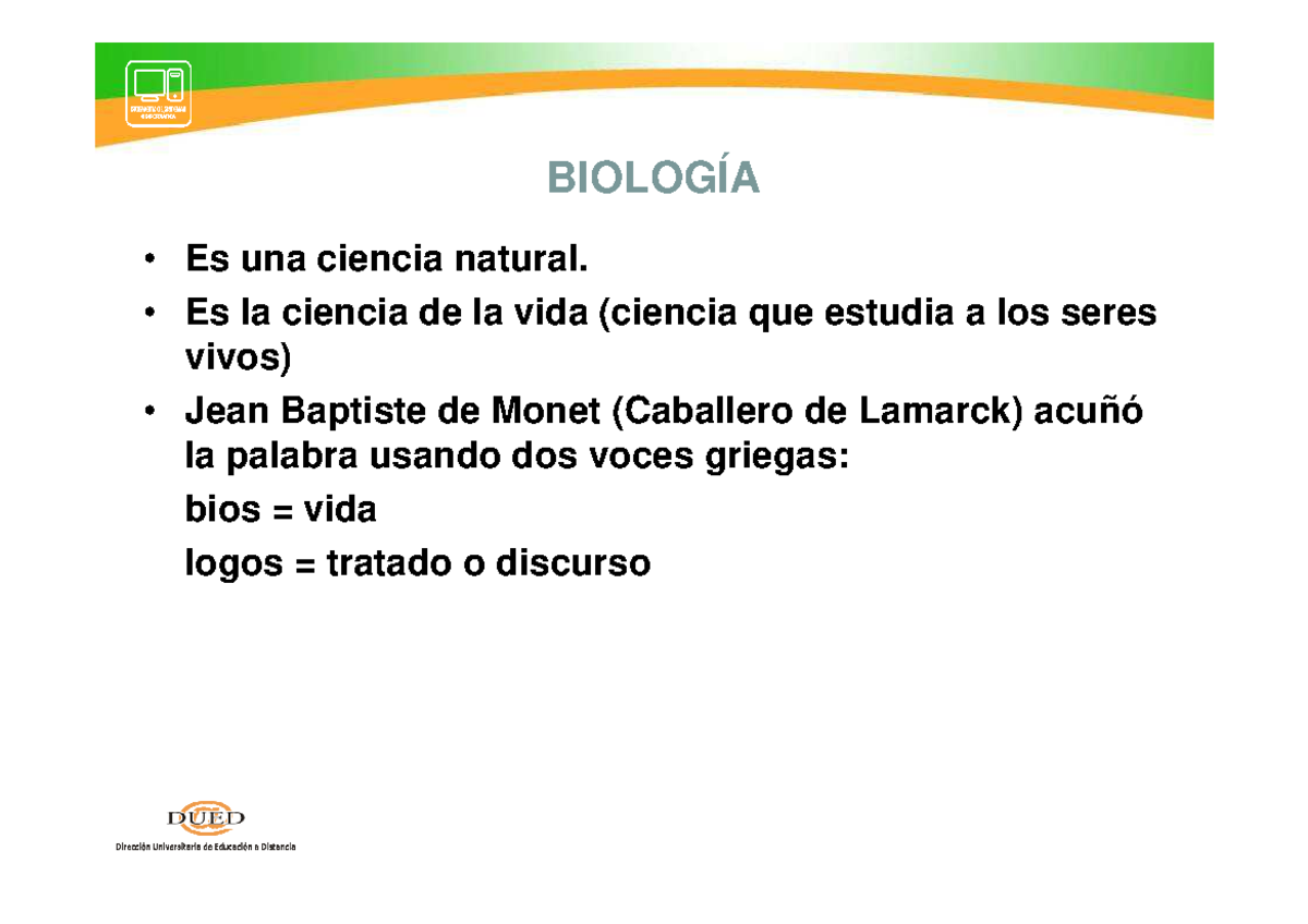 Biologia General - teoria - BIOLOGÍA • Es una ciencia natural. - Es la ...