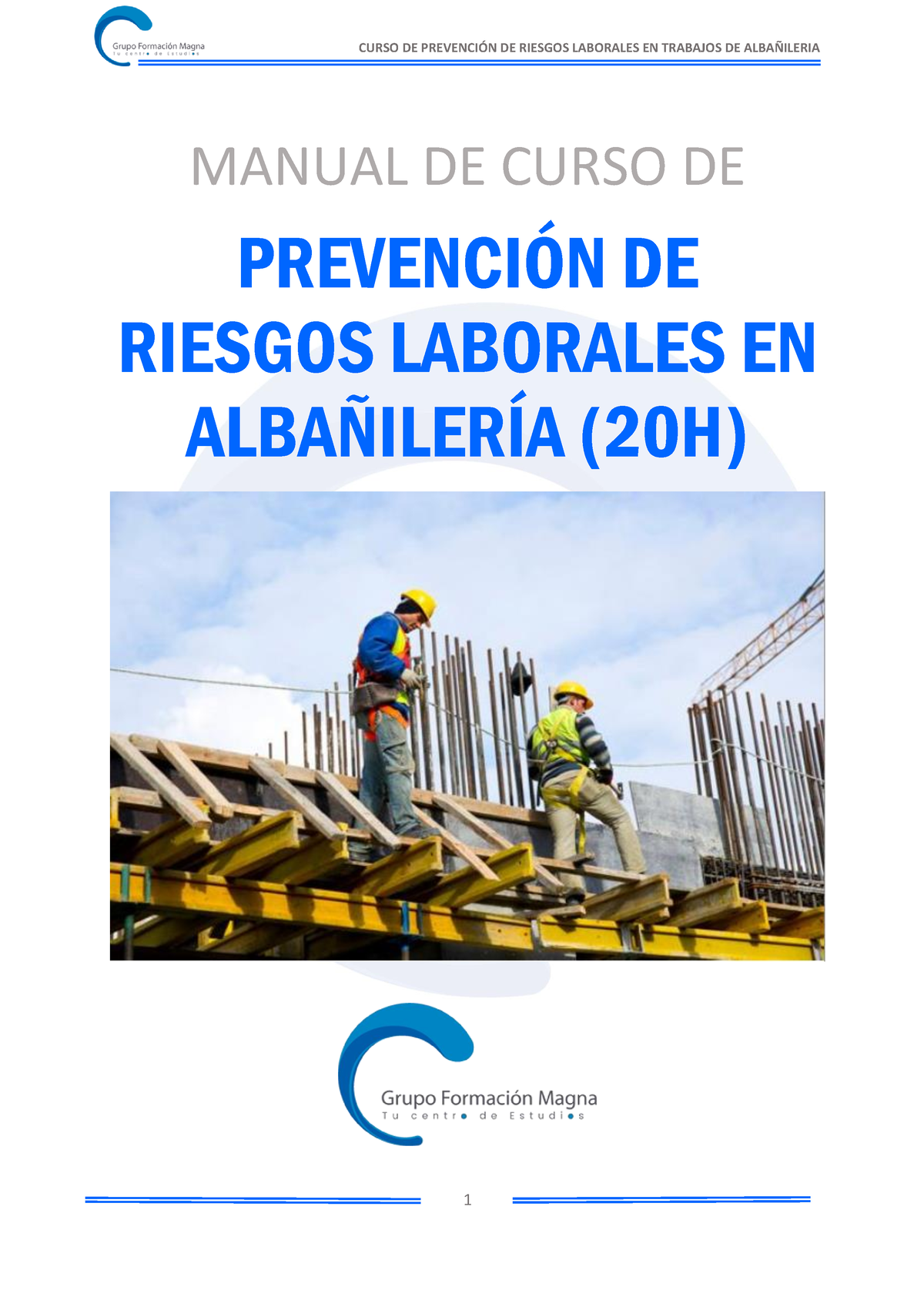 PRL Albanileria - MANUAL DE CURSO DE PREVENCI”N DE RIESGOS LABORALES EN ...