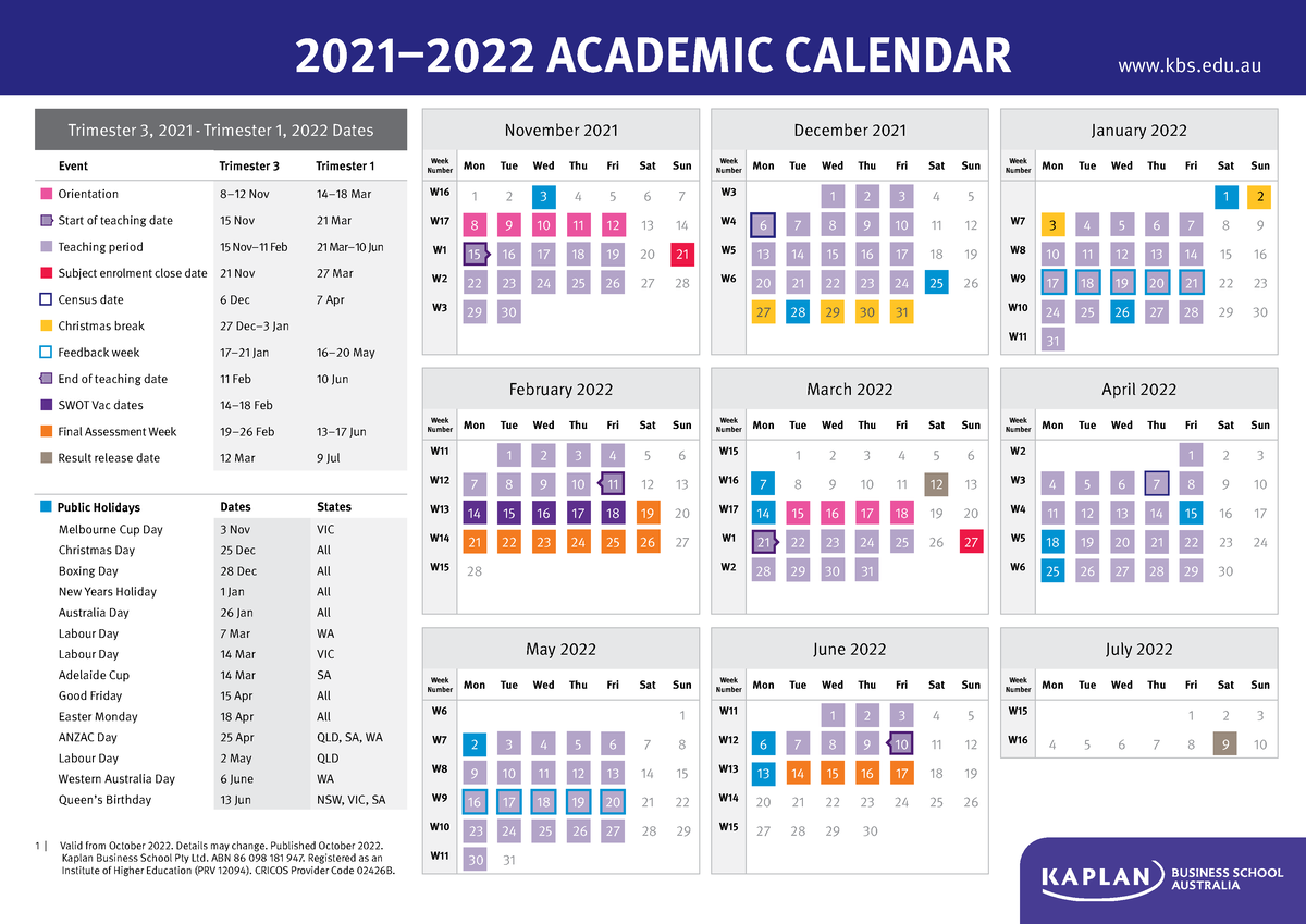 Academic calendar it is good kbs edu Public Holidays Dates States