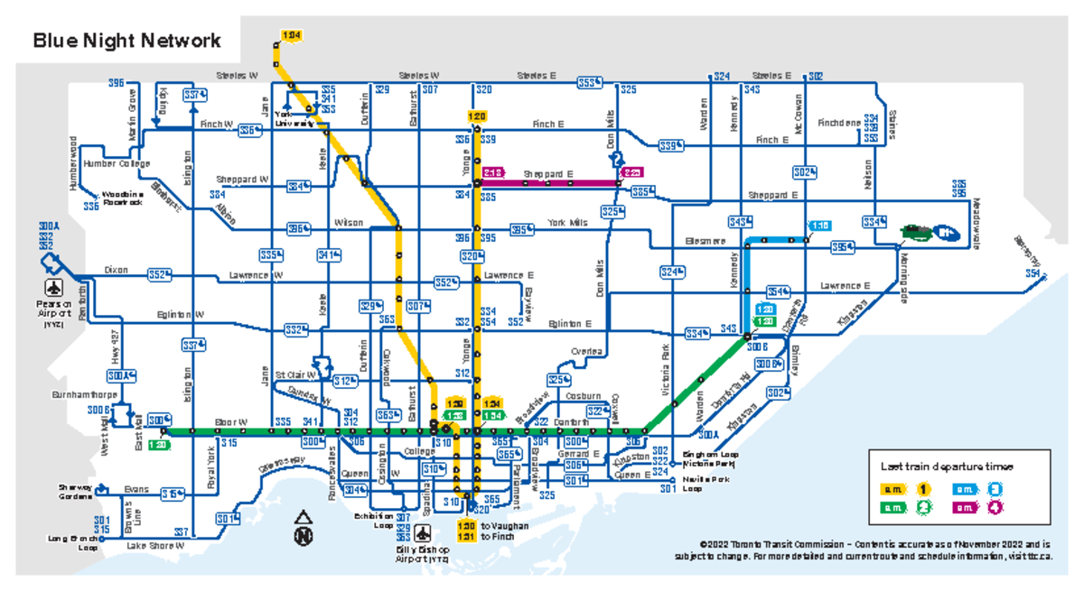 TTC Blue Night Network Map 202111 Dixon Lawrence W Finch W
