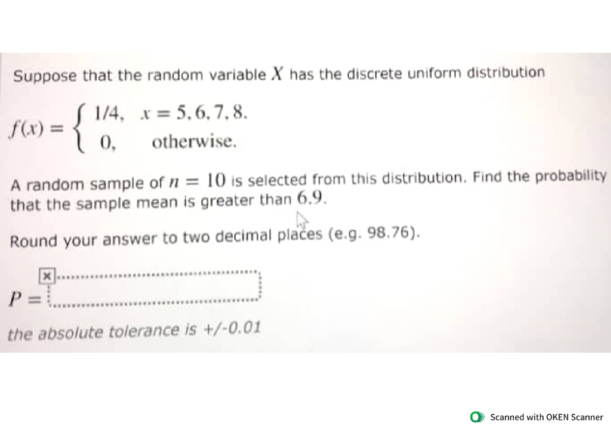 Probability Problem based on Discrete uniform distribution Topics in Probability I Studocu