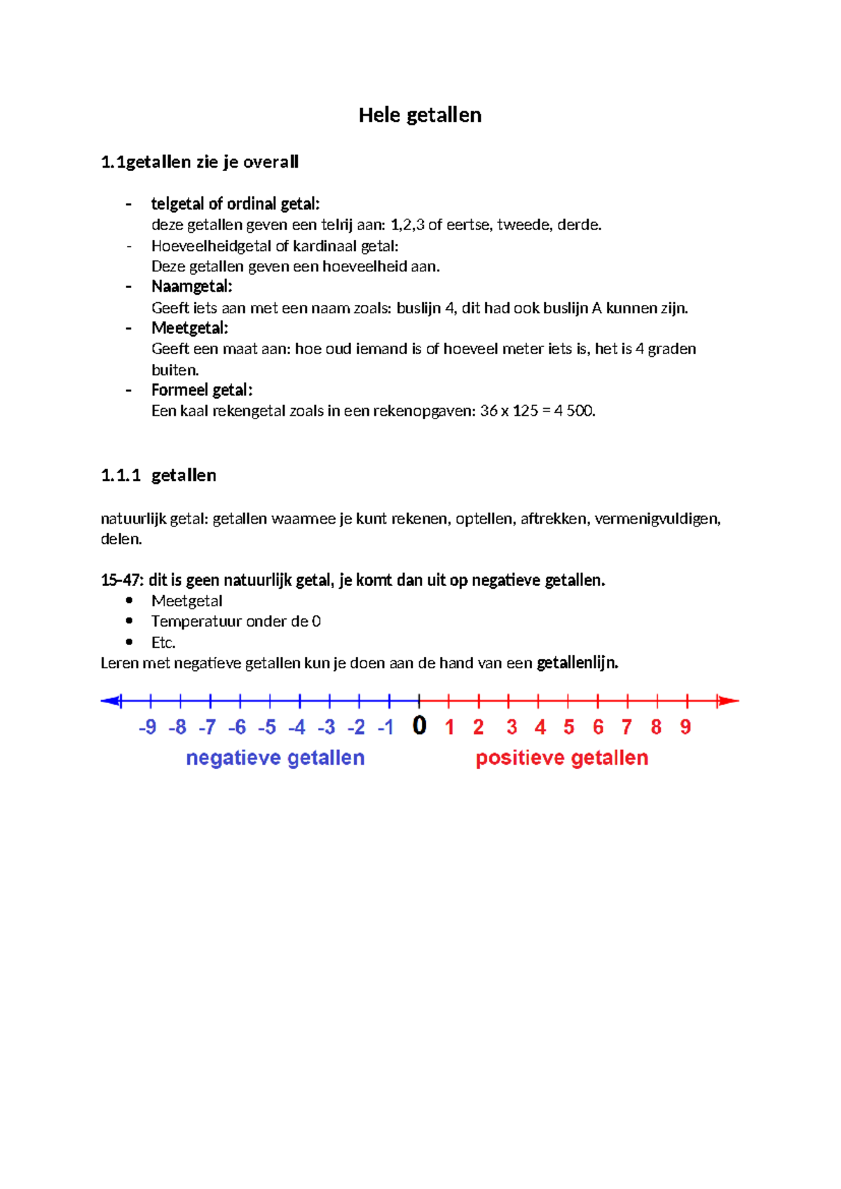 Hele Getallen Samenvatting RWD Hele Getallen 1 Zie Je Overall