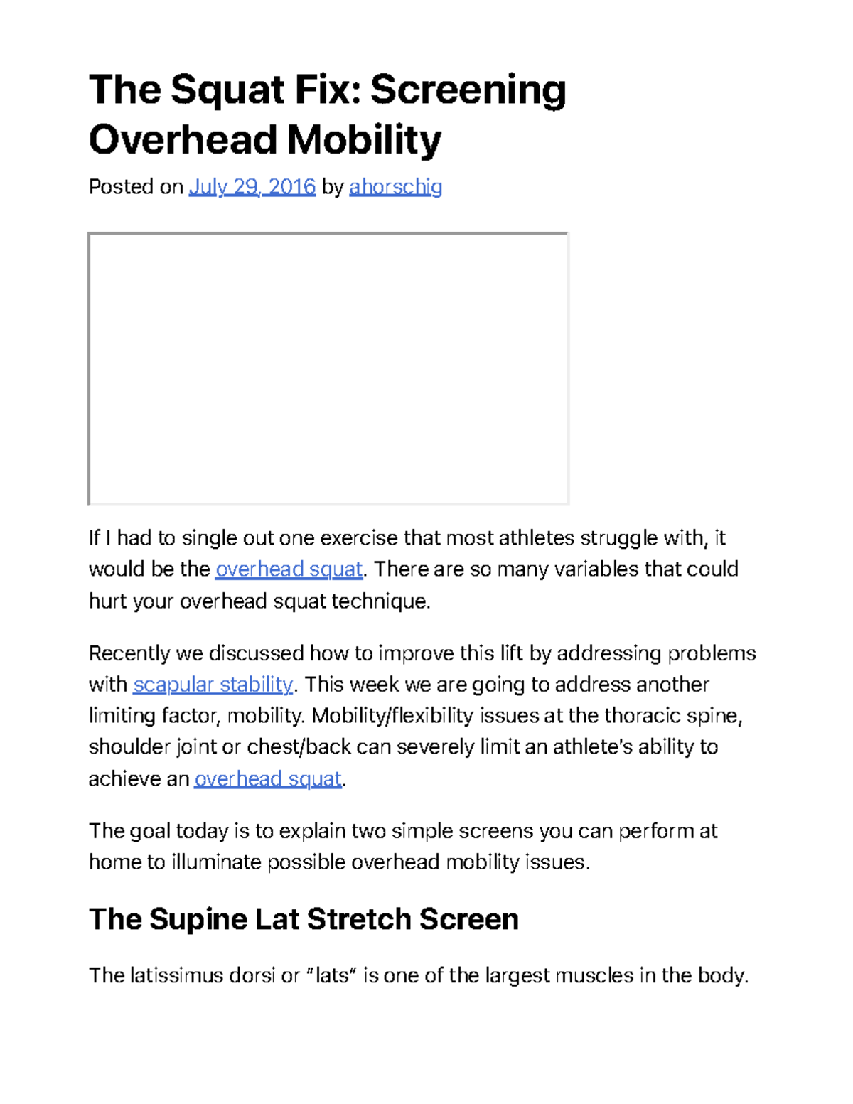 The Squat Fix Screening Overhead Mobility Squat University The