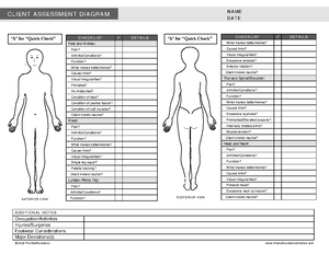 Client-Assessment-Diagram - ‘X’ for “Quick Check” ANTERIOR VIEW ...