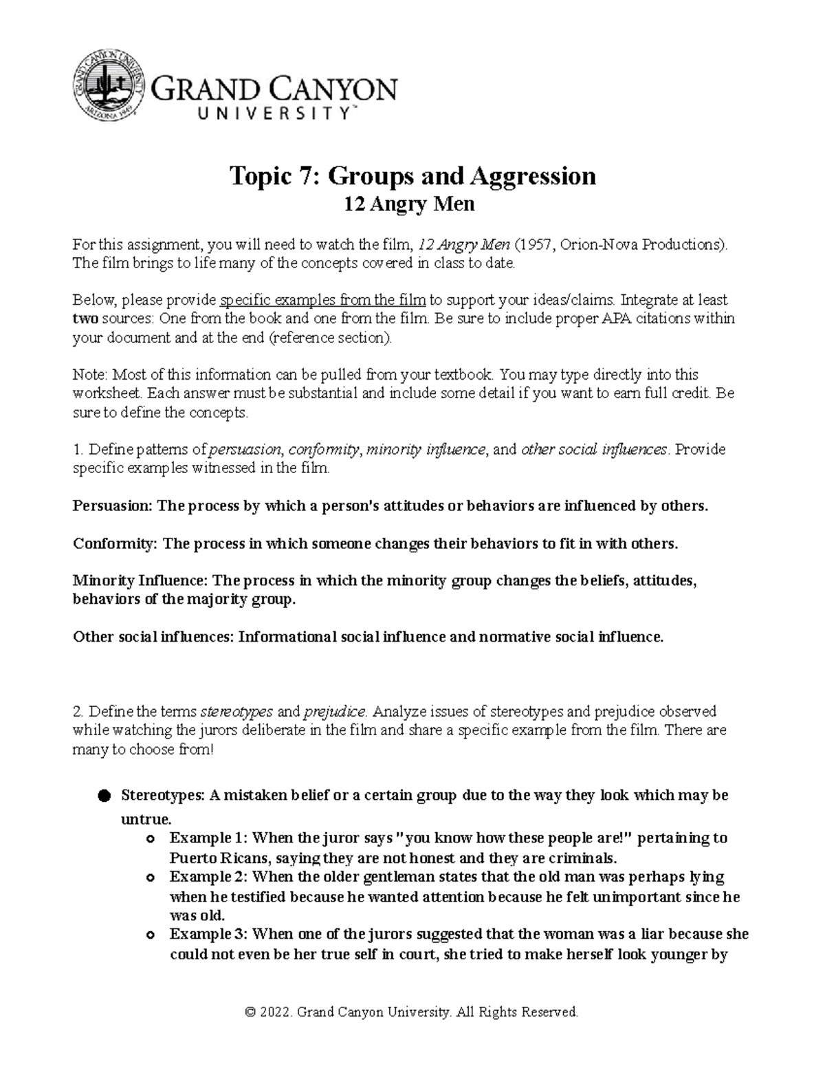 12 angry men Worksheet Topic 7 Groups and Aggression 12 Angry Men