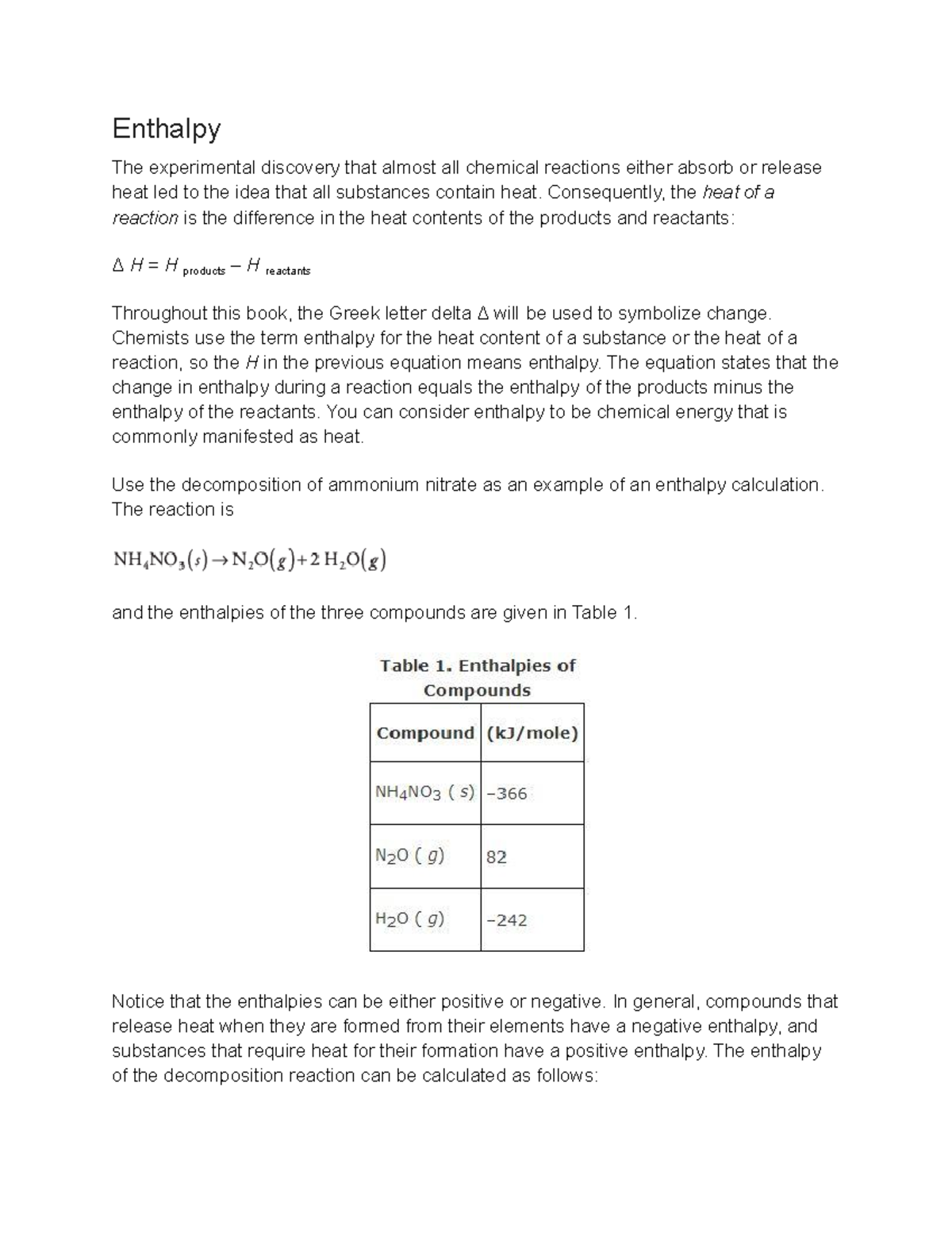 Enthalpy - Lecture notes 6 - Enthalpy The experimental discovery that ...