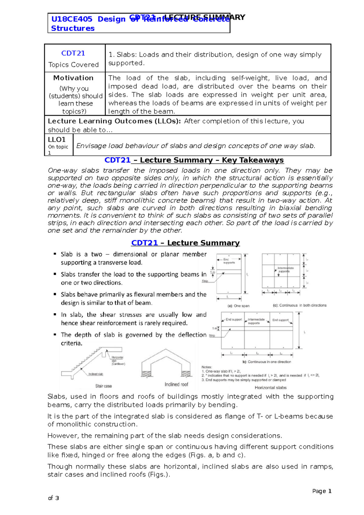 10- design and reinforcement - CDT21 - LECTURE SUMMARY CDT Topics ...