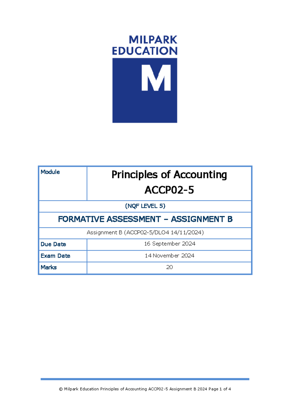 Z Assignment B ACCP02-5 DLO4 11 2024 BCC - Module Principles of ...