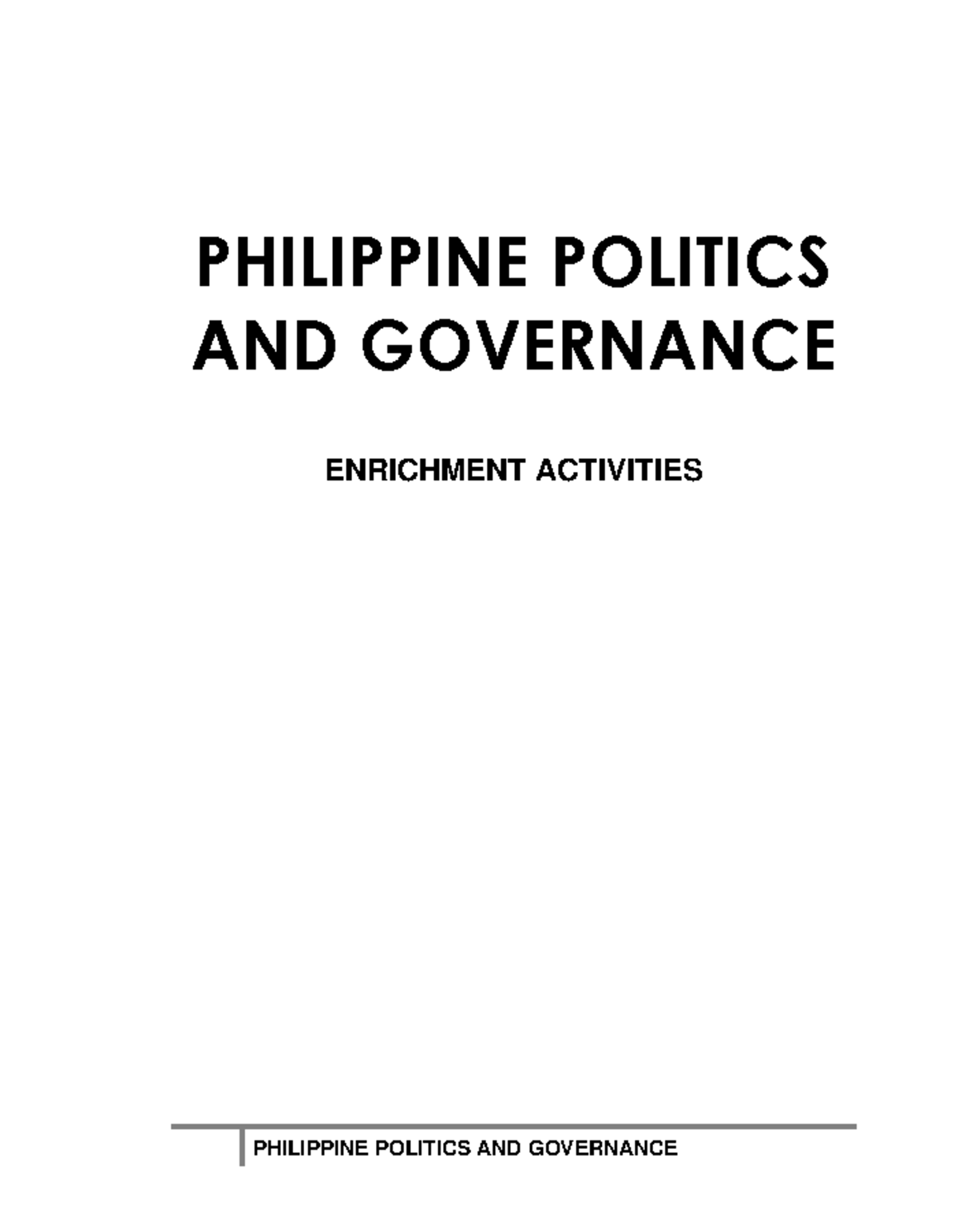 Portfolio Task Part 3 - Sample - Philippine Politics And Governance 