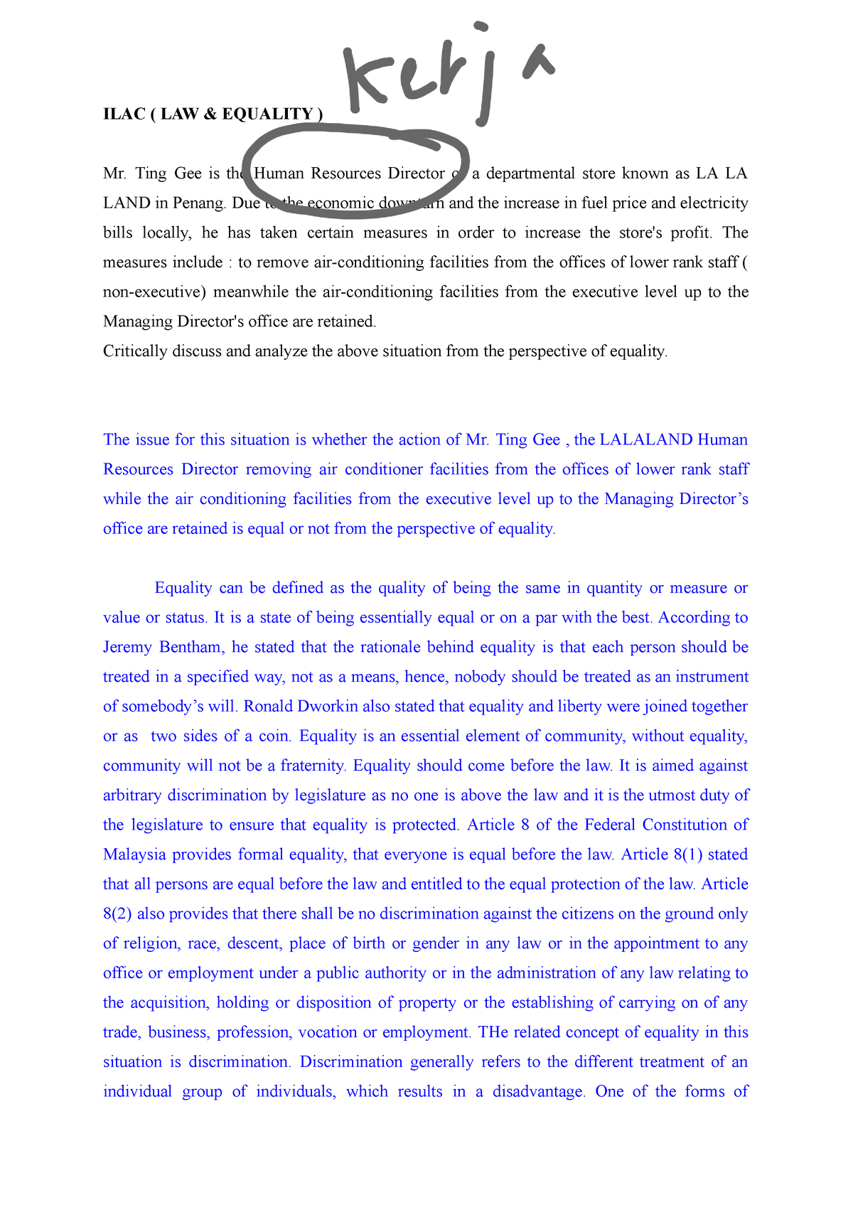 written assignment law034