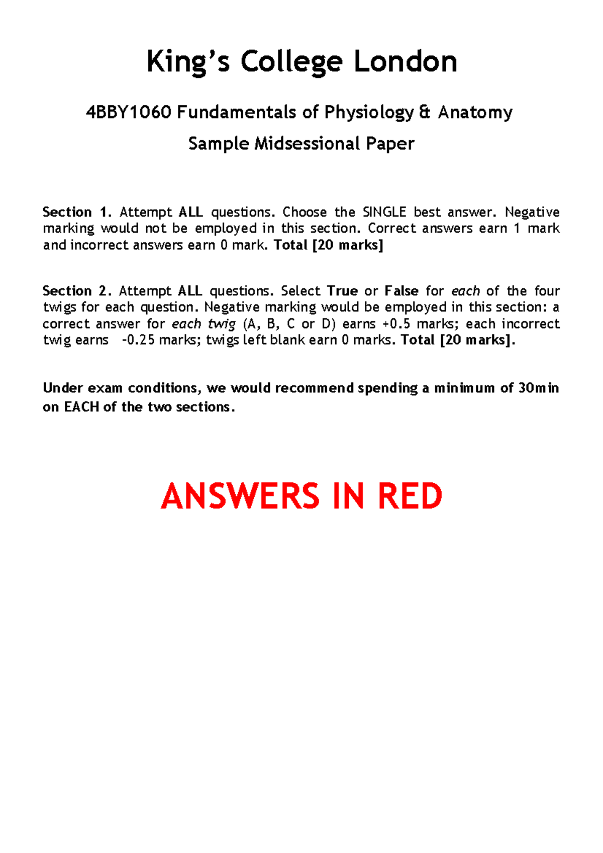 Midsessional Sample Paper- Answers-updated - King’s College London ...