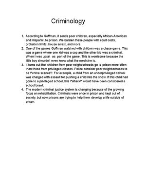 unit 8 critical thinking questions criminology