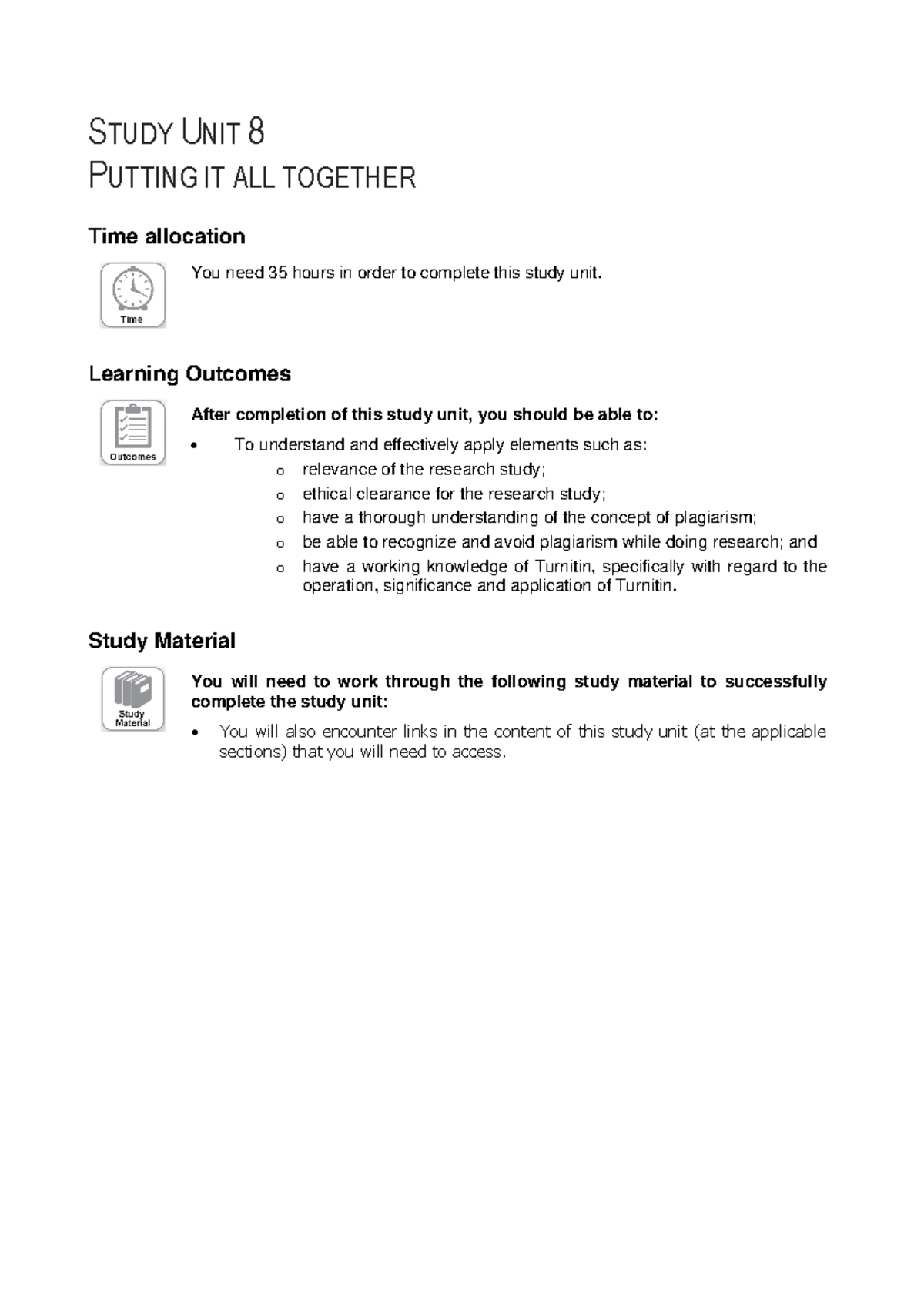 Study+Unit+8 - Notes - STUDY UNIT 8 PUTTING IT ALL TOGETHER Time ...