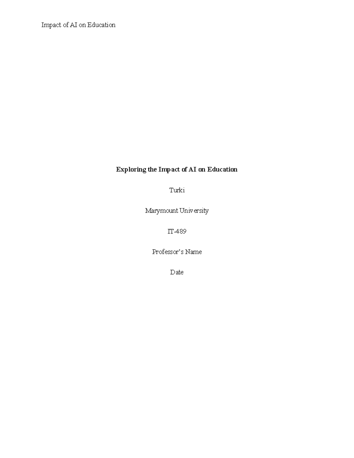 AI on Education Chapter 1Turki - Exploring the Impact of AI on ...