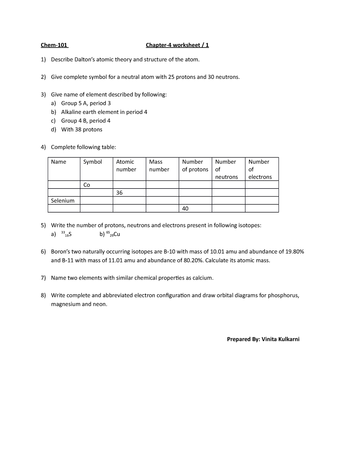 4 atomic structure worksheet answers