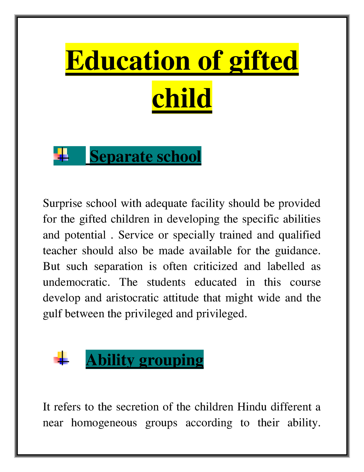 case study of gifted child