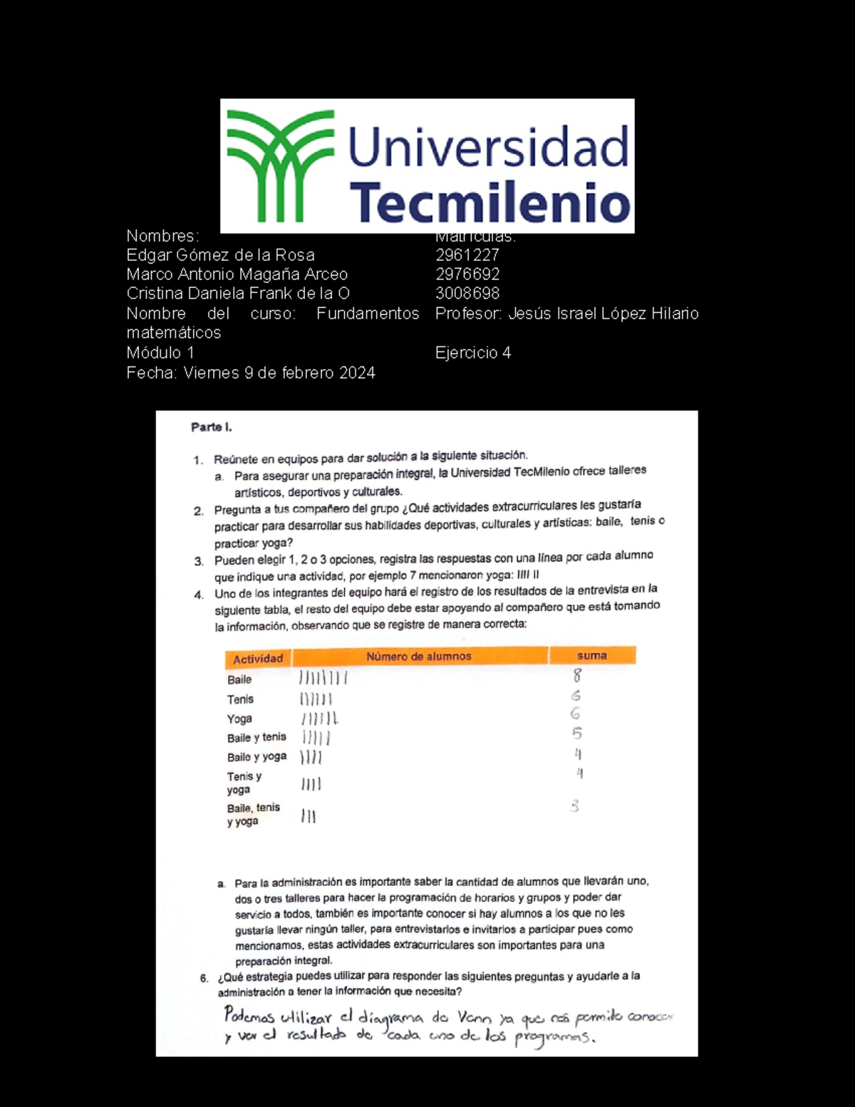 Actividad 1 Fundamentos matematicos - Nombres: Edgar Gómez de la Rosa ...