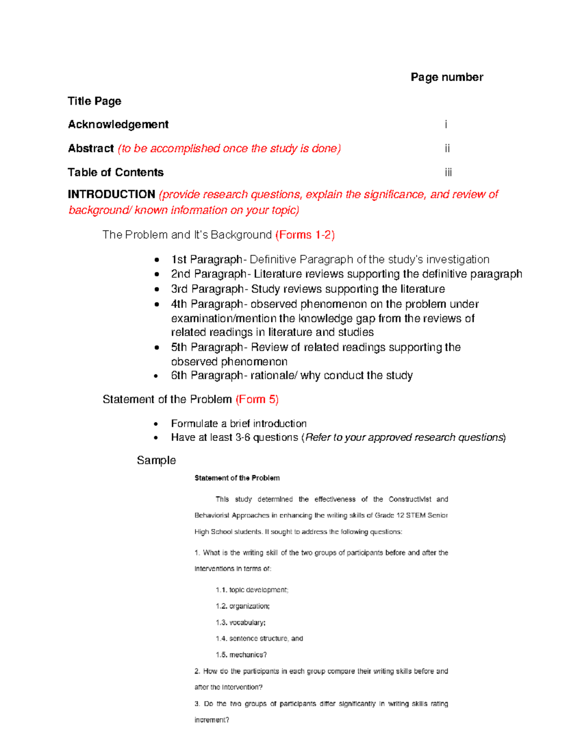 CBAR Guidelines for Intro Methodology with samples - Page number Title ...