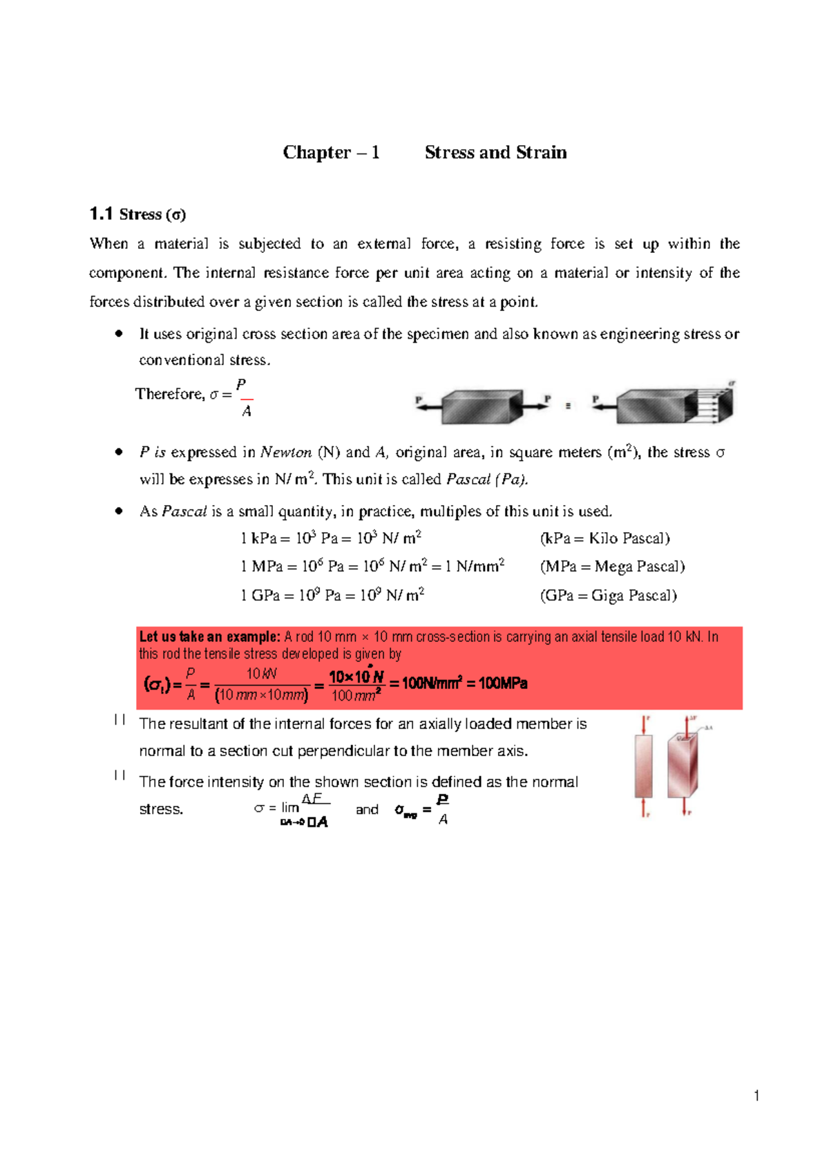 Stress and Starin - Material Science & Metallurgy - NED University of ...