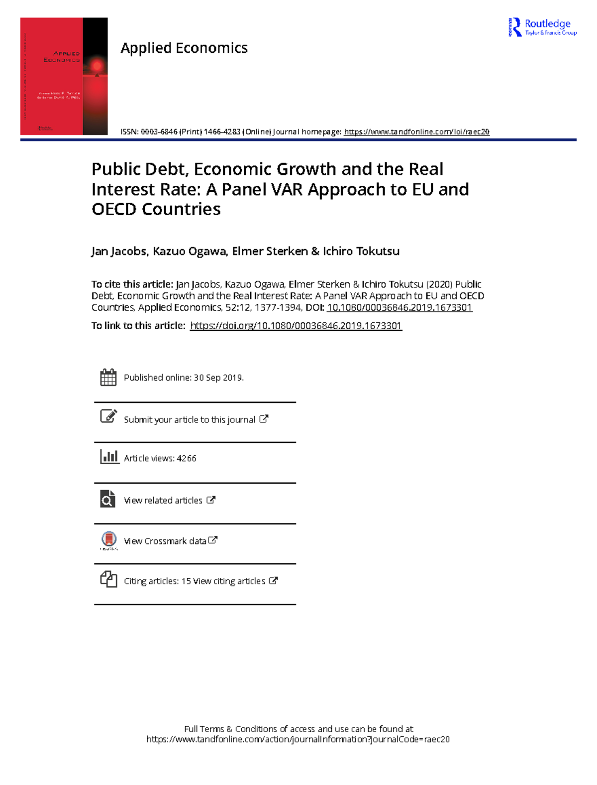 Public Debt Economic Growth and the Real Interest Rate A Panel VAR ...