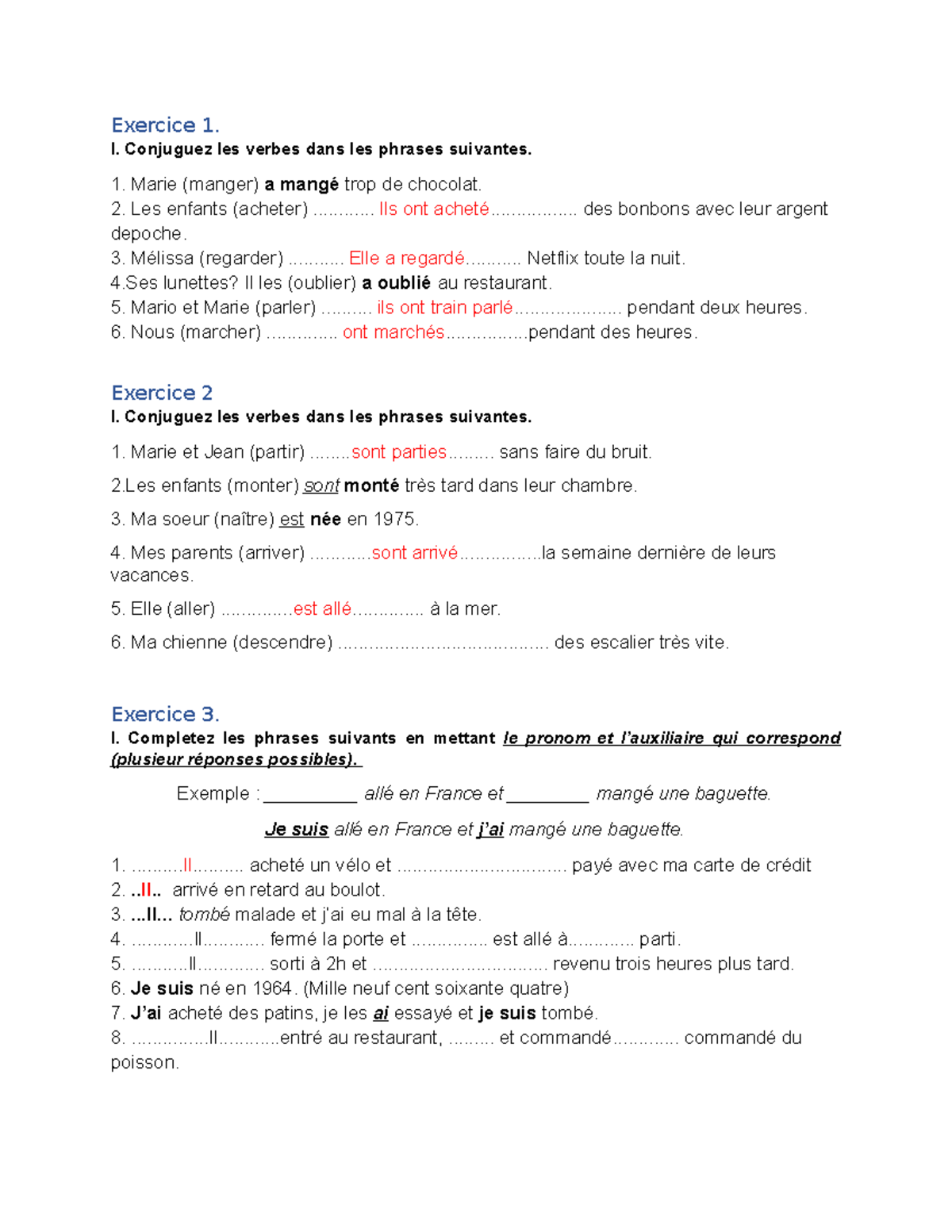 Fr Ii L2 Exercices Fr Ii L2 Exercices