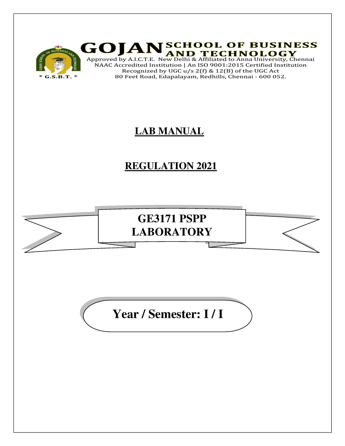 GE3151 Python Lab Manual - LAB MANUAL REGULATION 2021 GE3171 PSPP ...