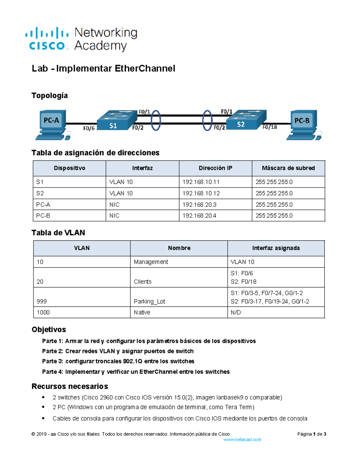 6.4.2 Lab - Implementar Etherchannel estudiantes - Lab - Implementar ...
