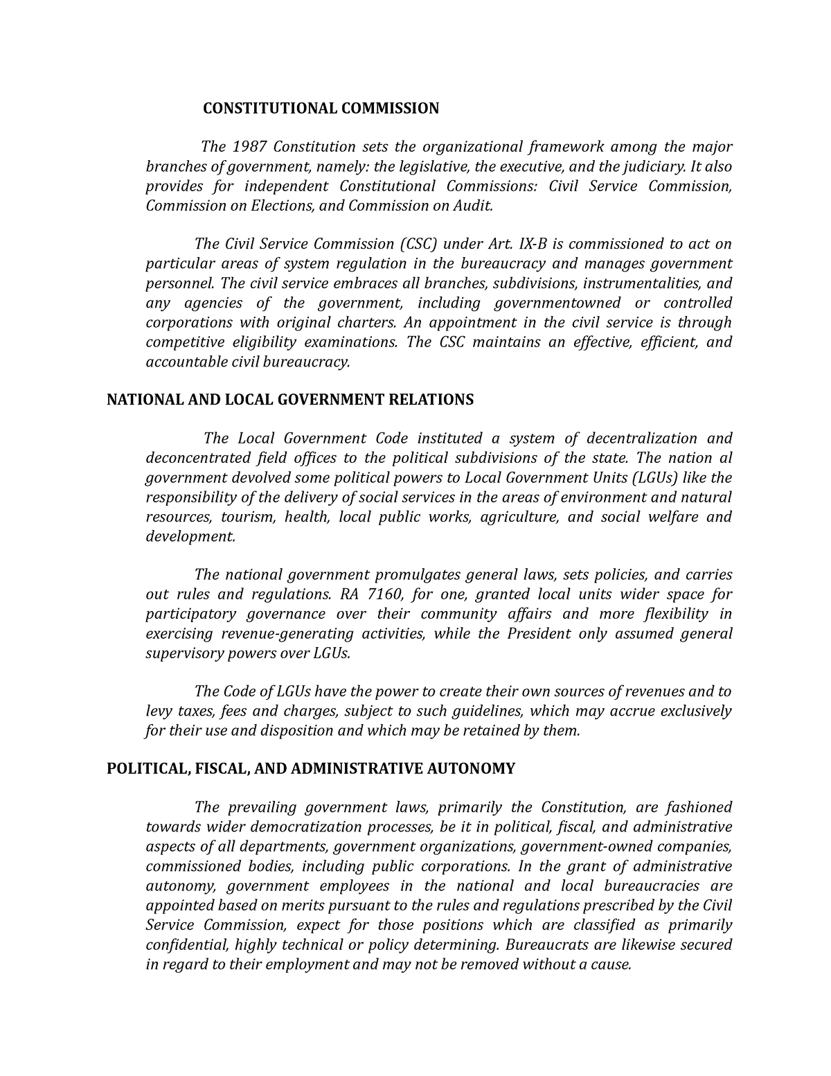 constitutional commission essay