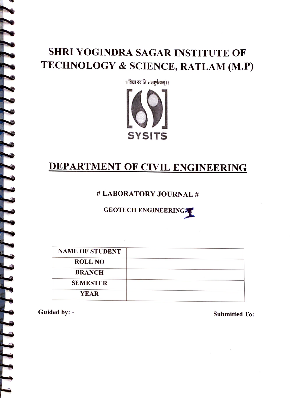 Geotechnical Engineering Lab Manual - Civil Engineering - IET - Studocu