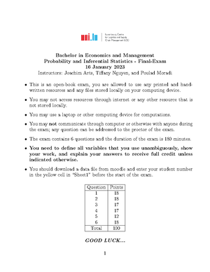 00 Statistics MFE-S1-2022-Handout - Statistics Antonio Cosma Winter ...