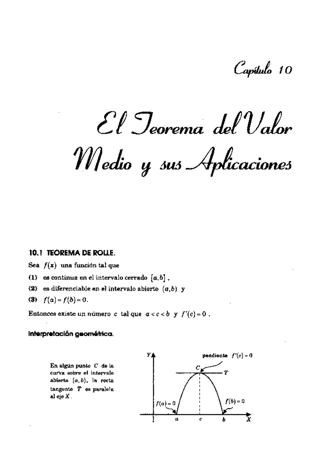 Calculo Diferencial Cap10 - 10 TEOREMA DE ROLLE. Sea F (x) Una ...