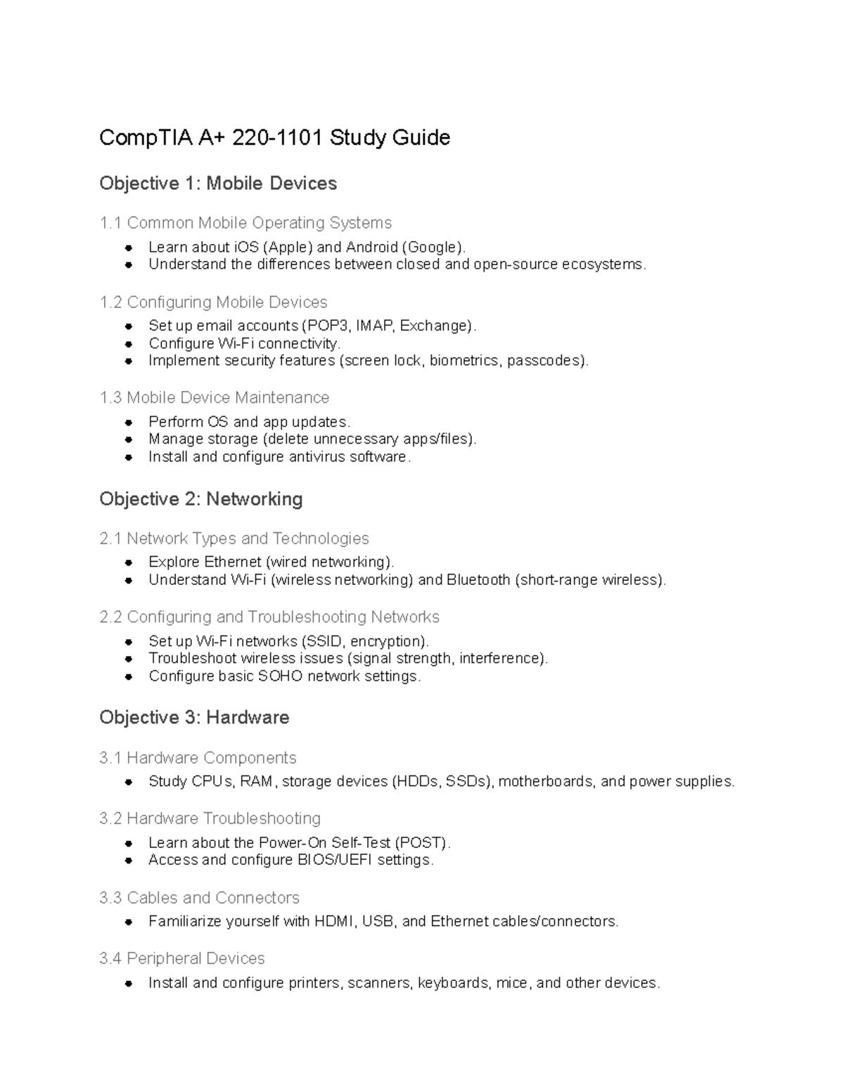 Comp TIA A+ 220-1101 Study Guide - CompTIA A+ 220-1101 Study Guide ...