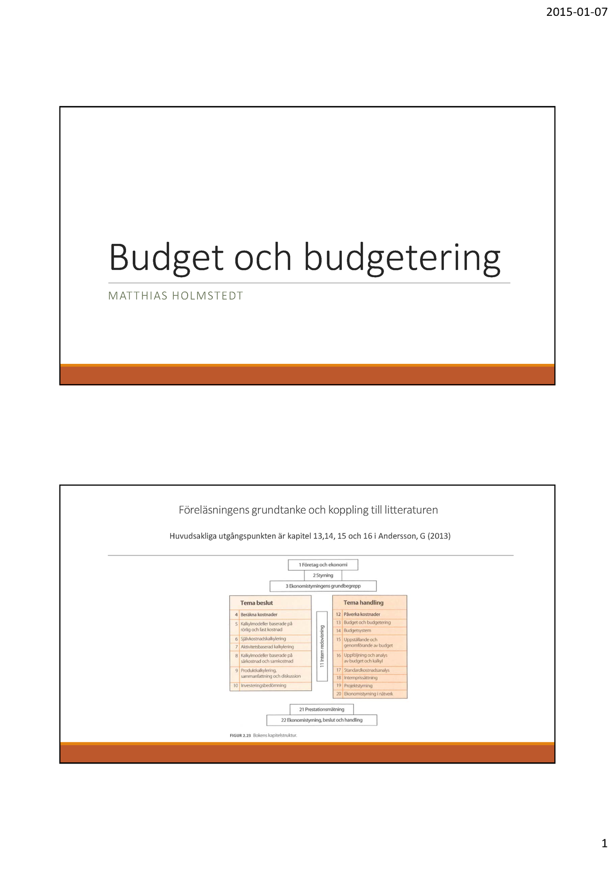 F24 Budget Och Budgettering - Budget Och Budgetering MATTHIAS HOLMSTEDT ...