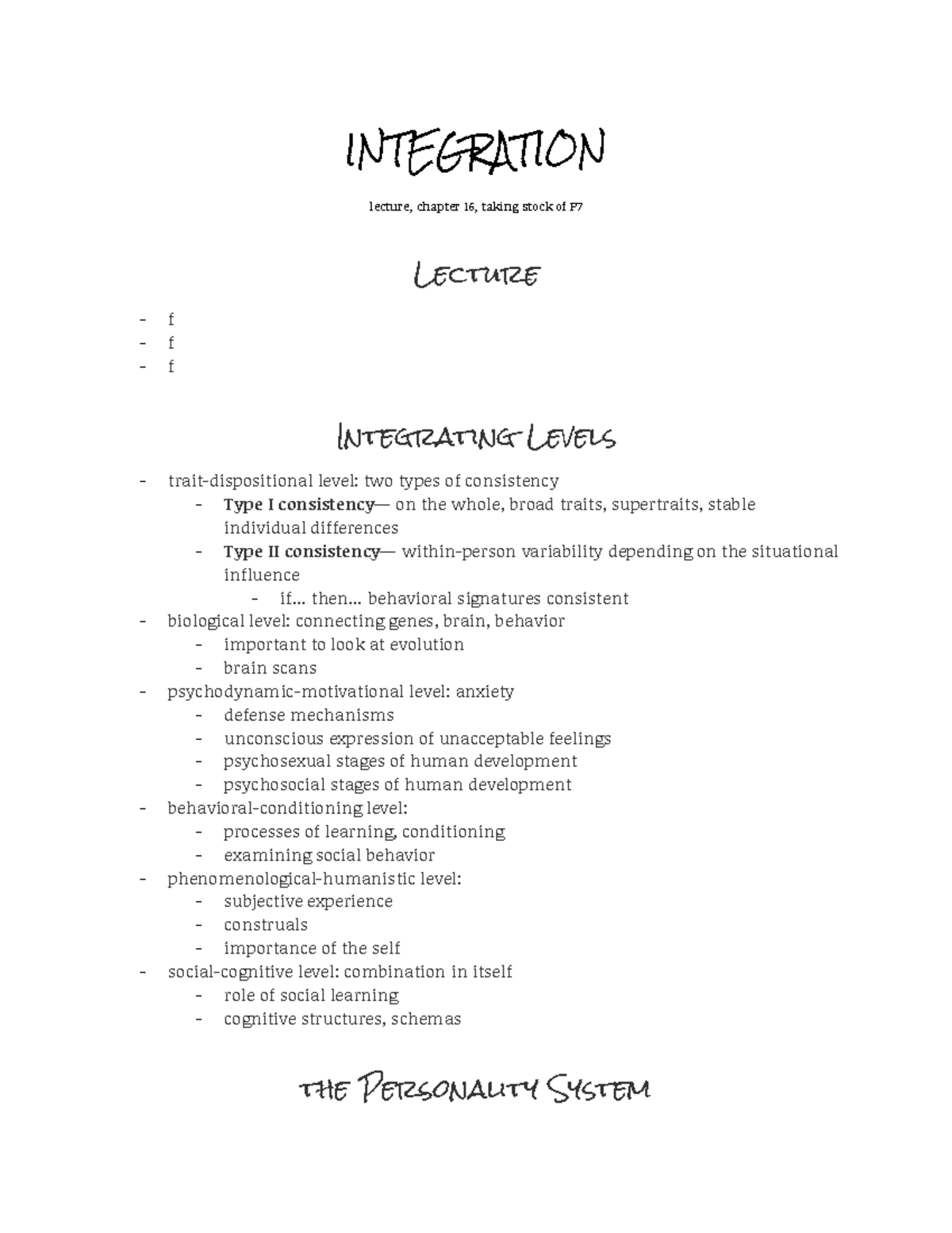 25 Integration Lecture Notes 25 Integration Lecture Chapter 16