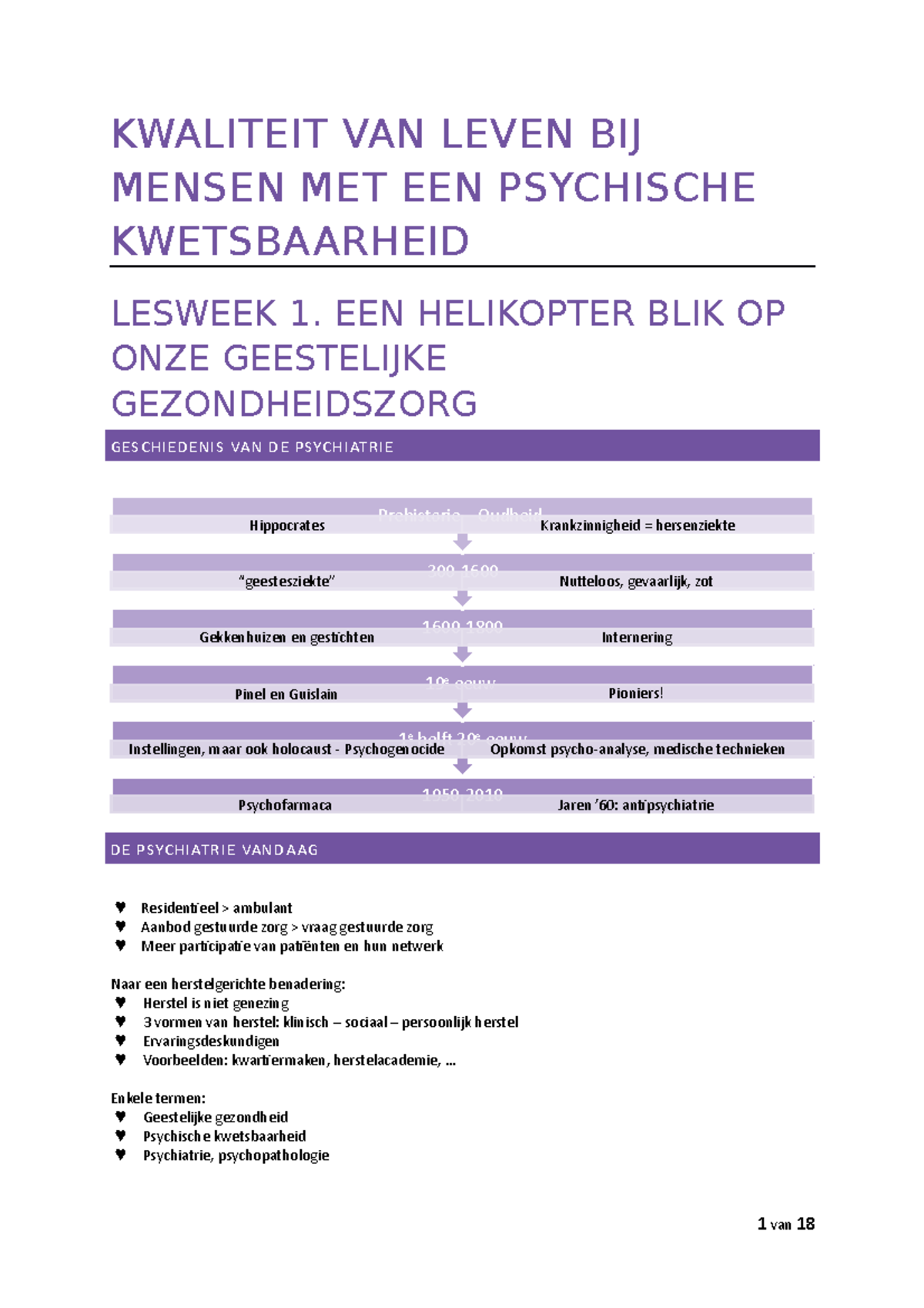 QOL Psychische Kwetsbaarheid Samenvatting - KWALITEIT VAN LEVEN BIJ ...