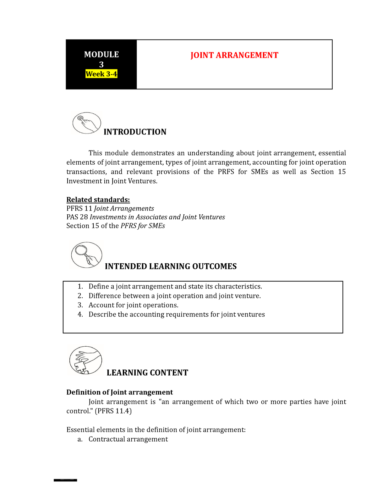 Module 3 Joint Arrangements - MODULE 3 Week 3- JOINT ARRANGEMENT ...