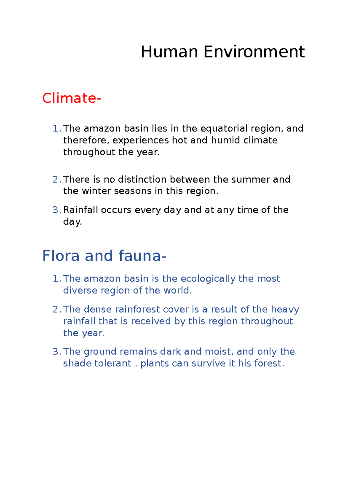 Human Environment - buiho - Human Environment Climate- The amazon basin ...
