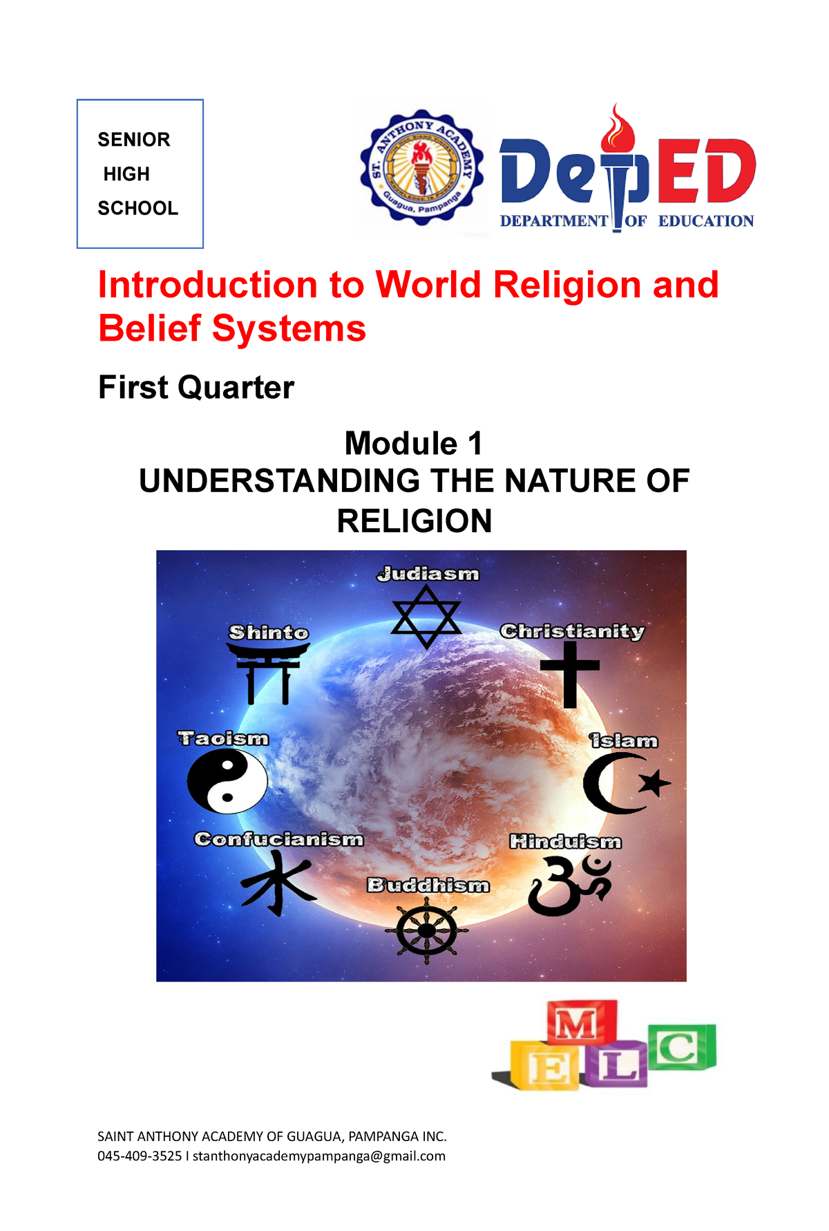 World Religion And Belief Systems Module Q1 SENIOR HIGH SCHOOL 