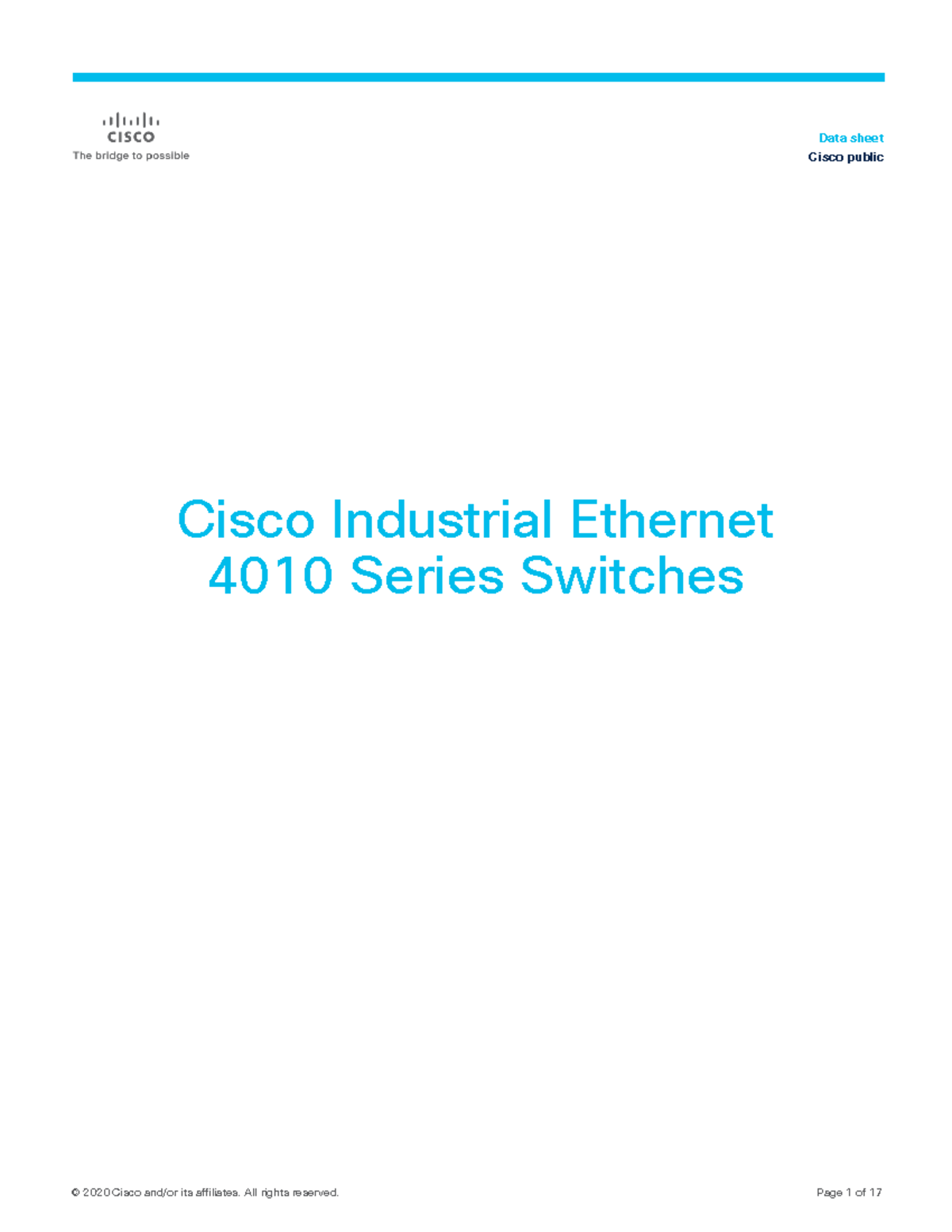 Datasheetc78737279 Cisco Industrial 4010 Series Switches