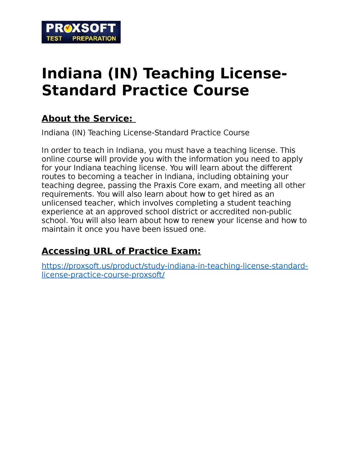 Indiana IN Teaching License Standard Practice Course This Online   Thumb 1200 1553 