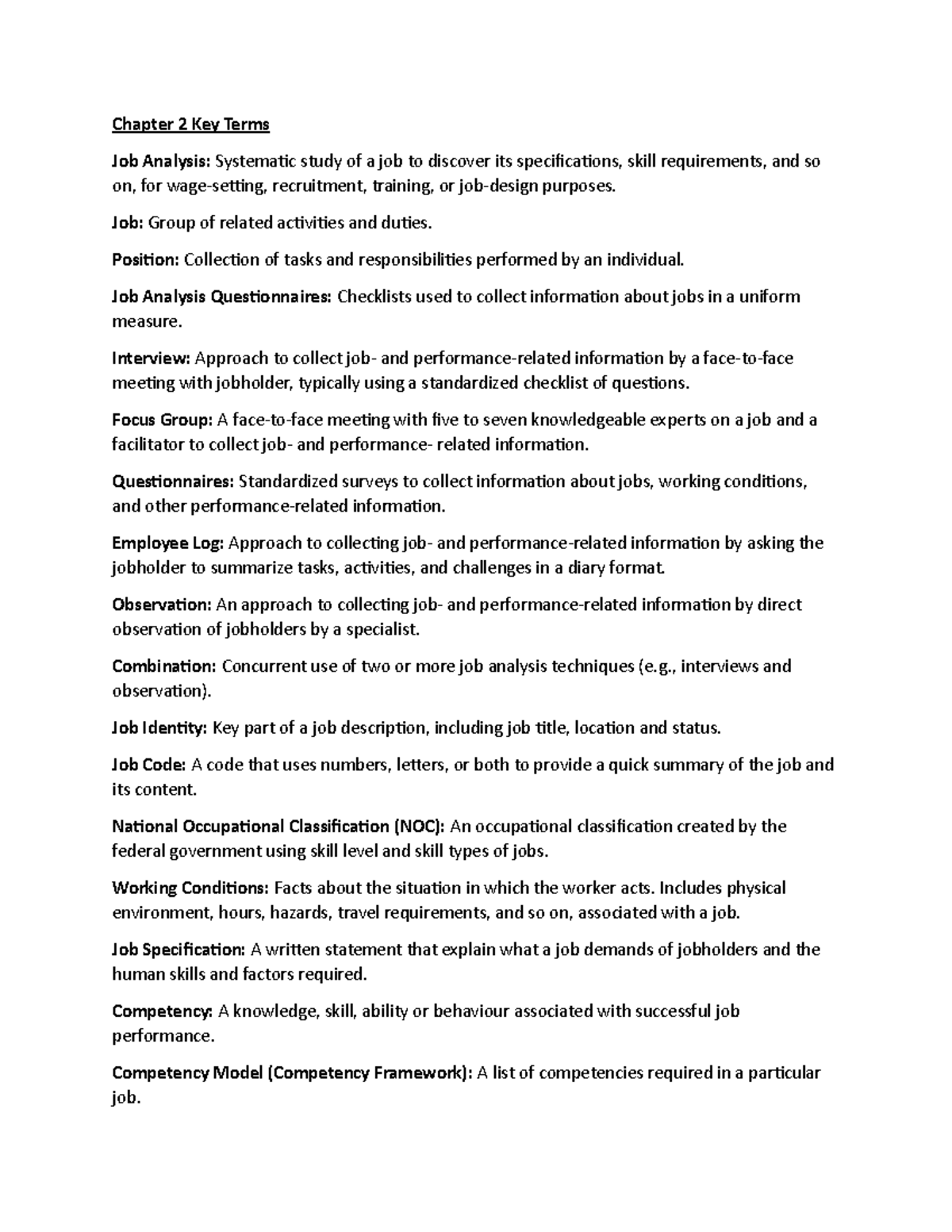Chapter 2 Key Terms - Summary Fundamentals of Human Resource Management ...