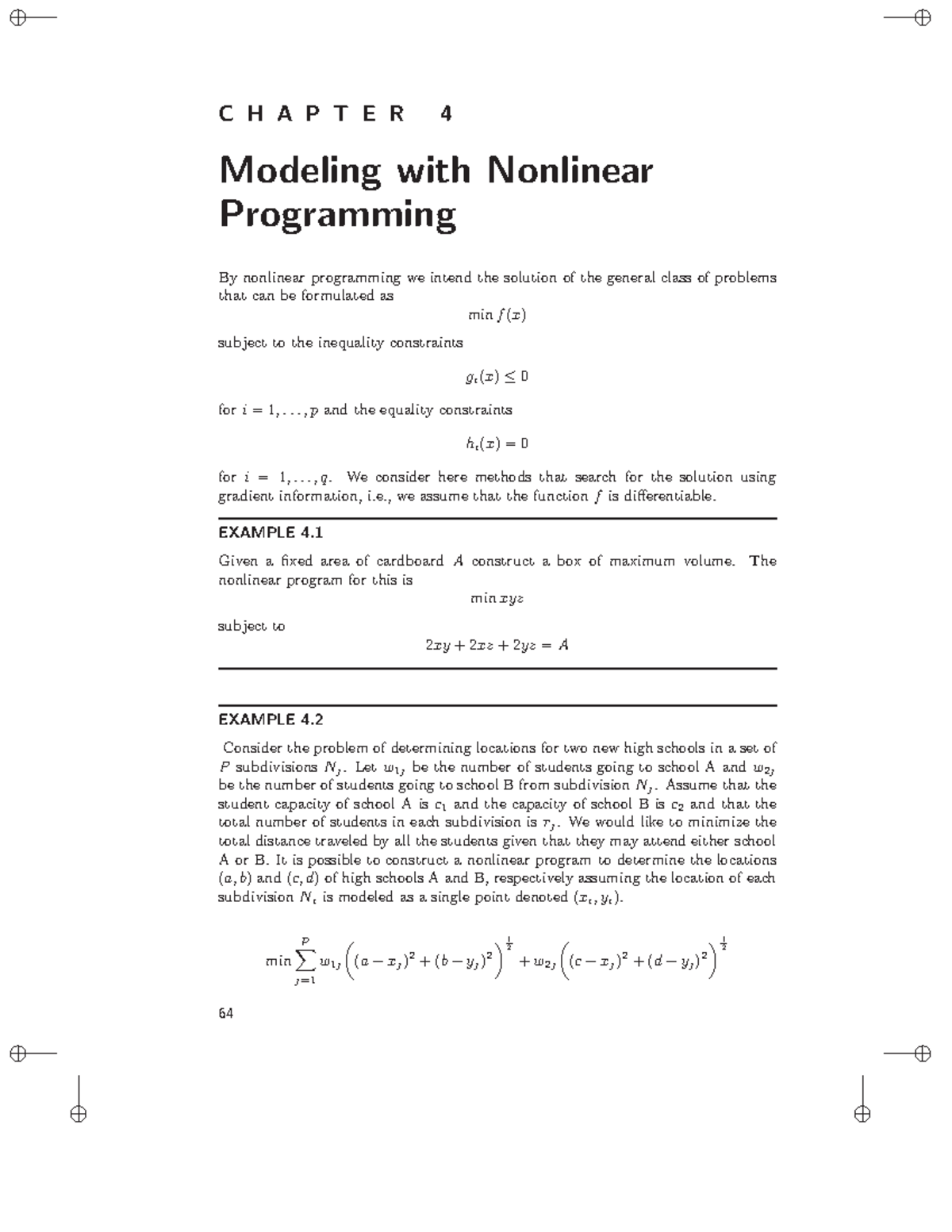 Non-linear prog - workout problem LPP - C H A P T E R 4 Modeling with ...