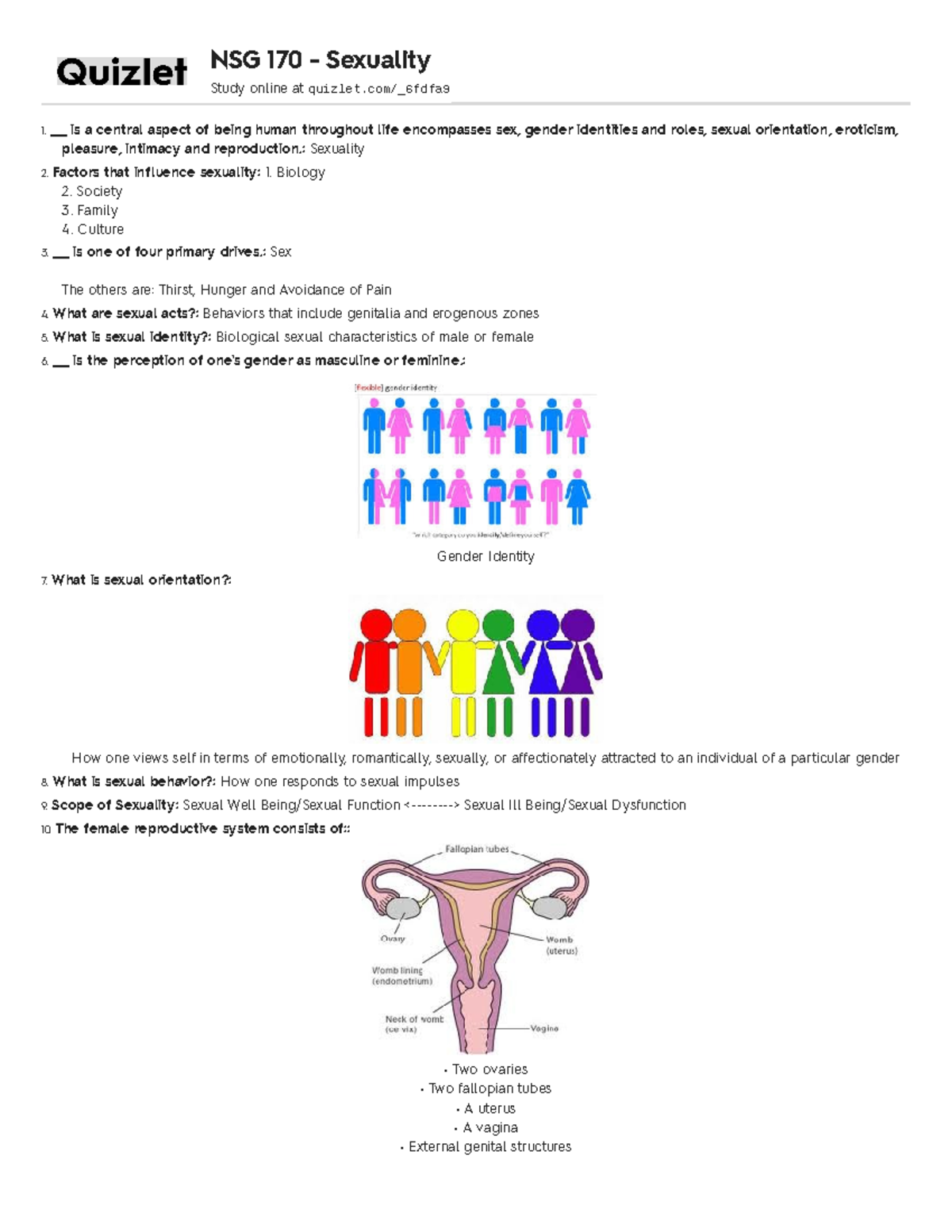 170Sexuality Notes is a central aspect of being human