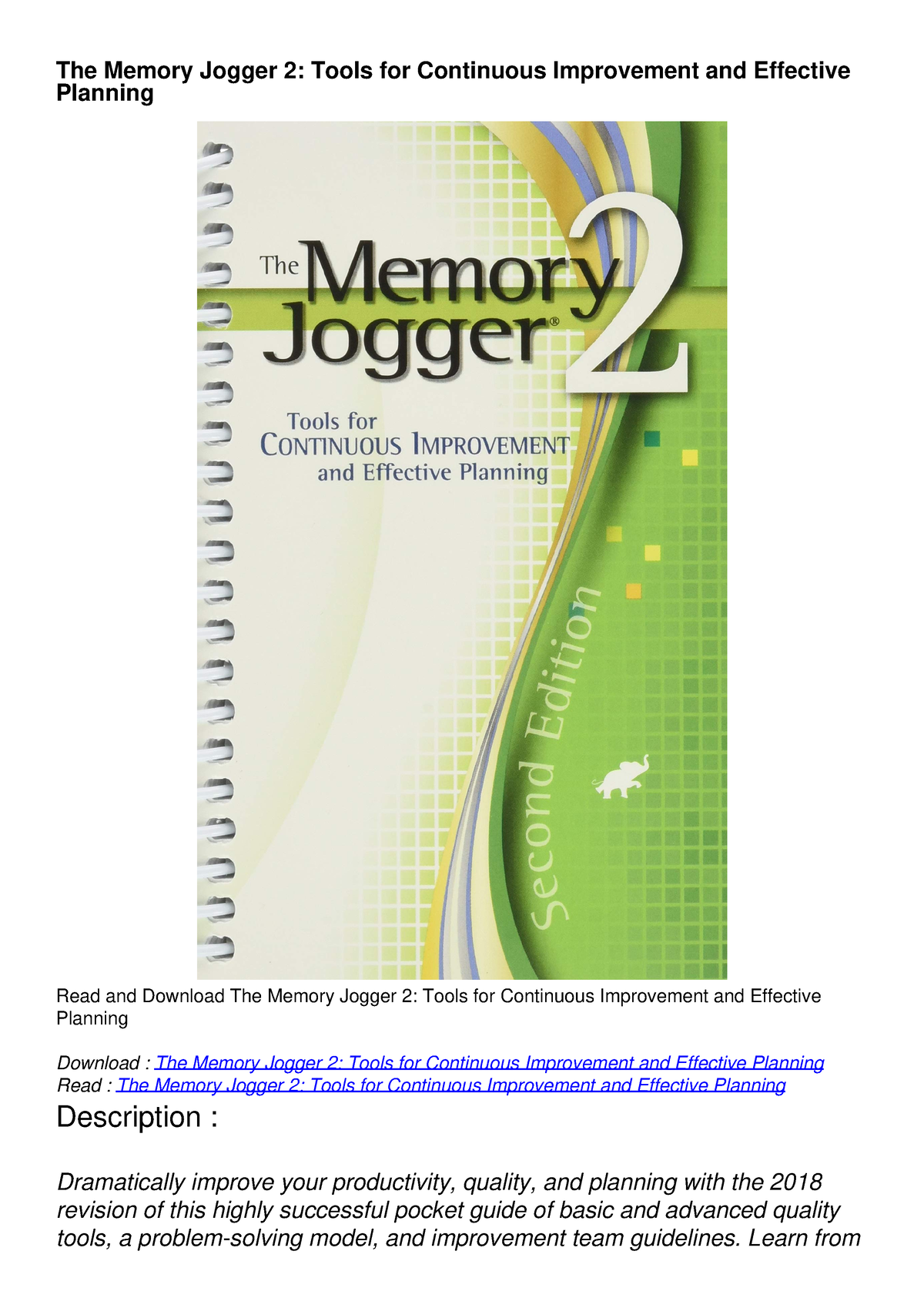 the problem solving memory jogger pdf