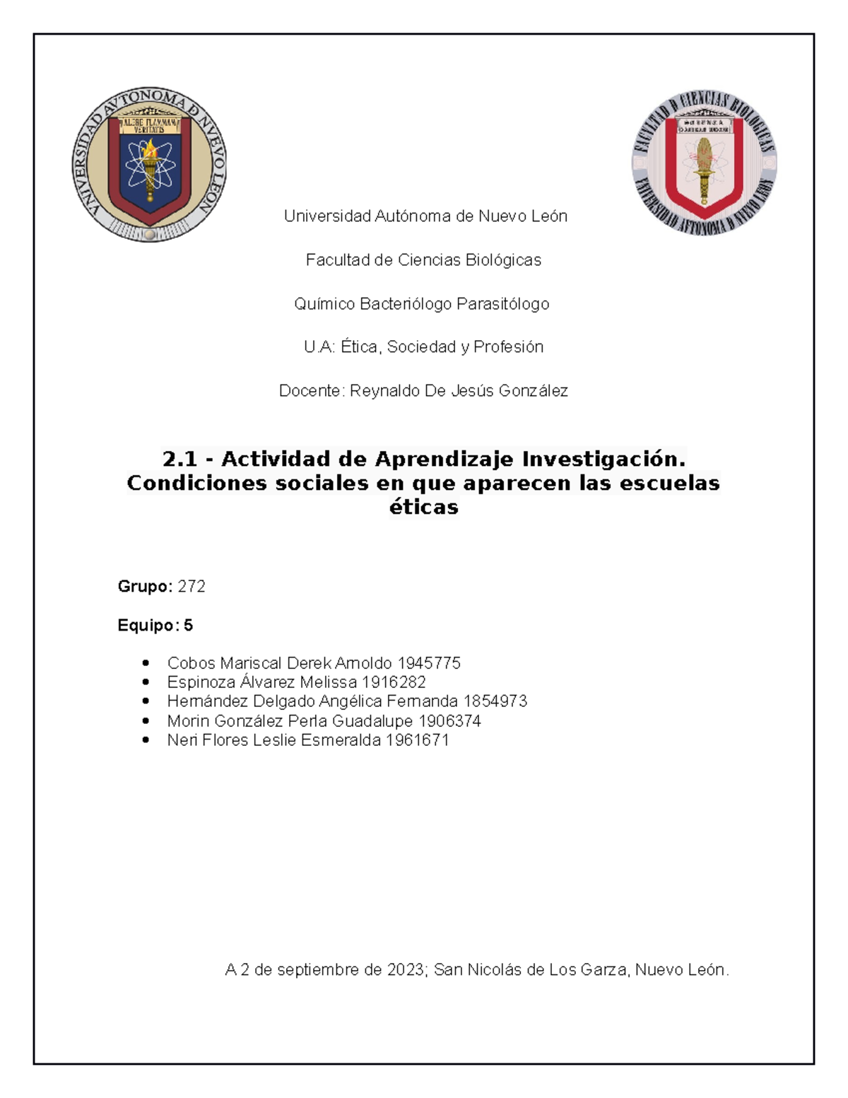 A2 - Evidencia 2 - Universidad Autónoma de Nuevo León Facultad de ...
