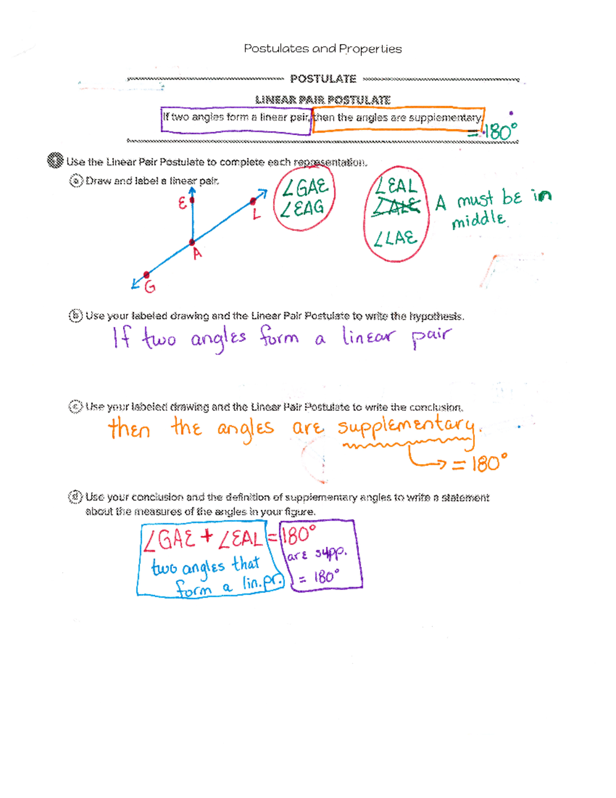 Postulates & Properties Notes - Studocu