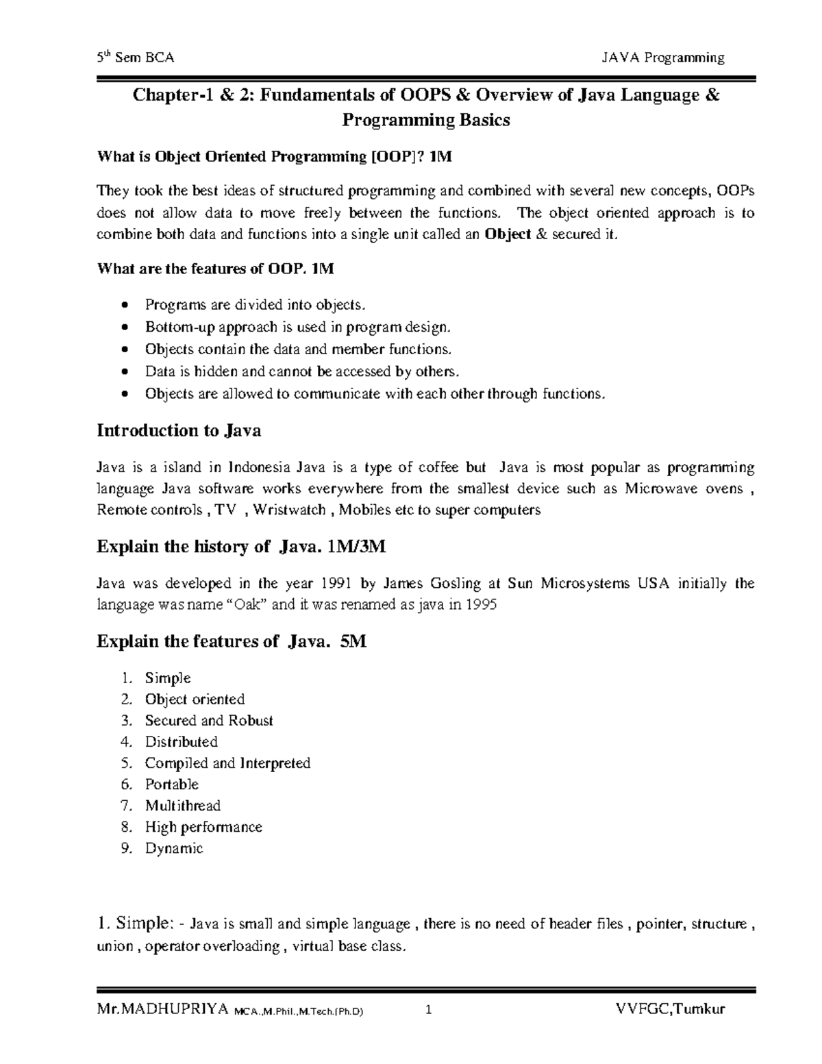 Java Full Notes(With Questions or Scanner) - Chapter-1 & 2 ...