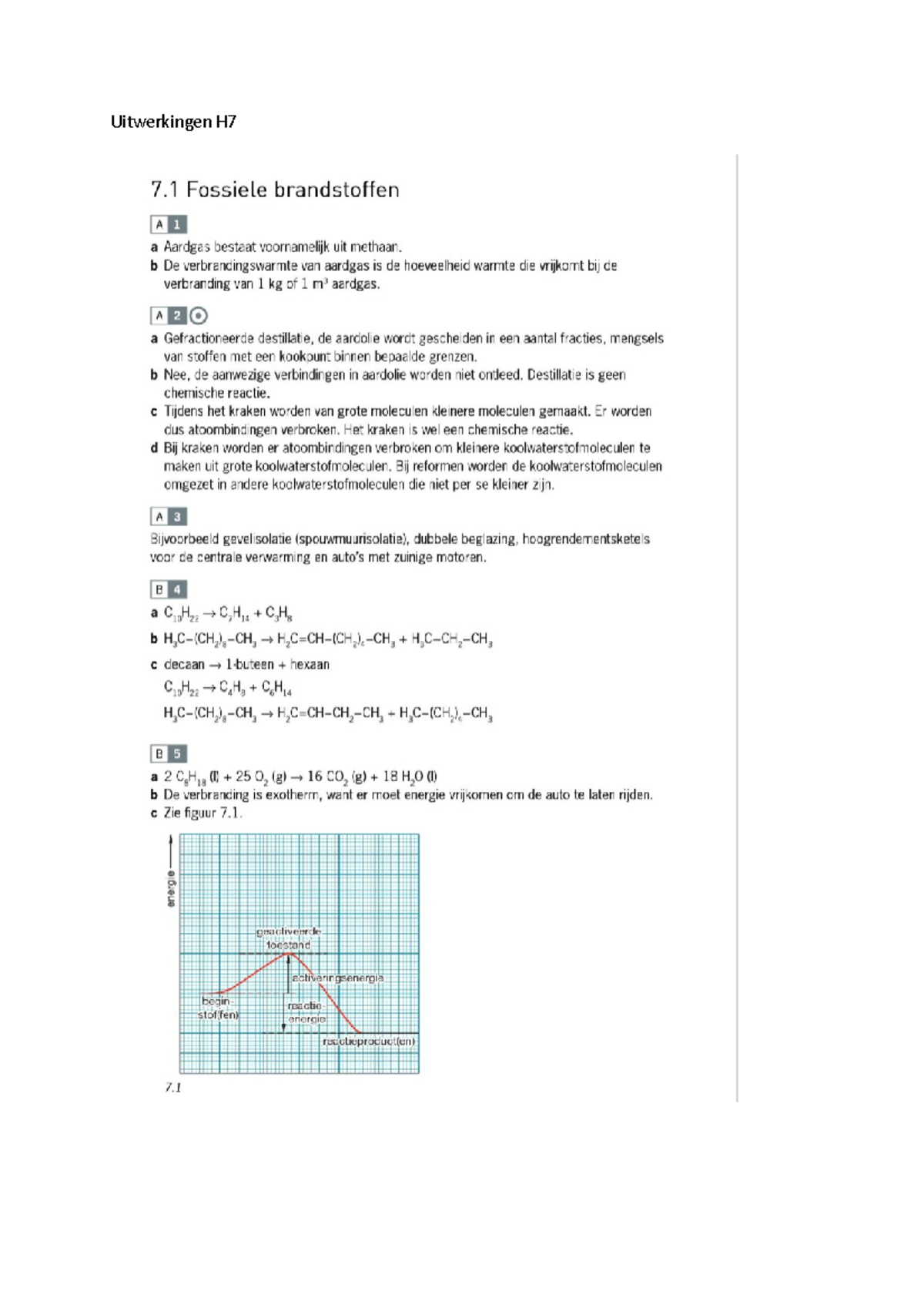 5V Uitwerkingen H7 - Antwoorden - Wiskunde A - Uitwerkingen H - Studeersnel