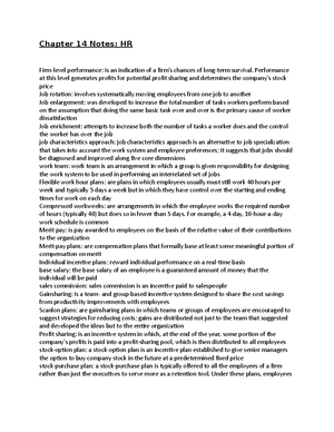 Chapter 3 Notes-Human resources - Chapter 3 Notes: Human Resources ...